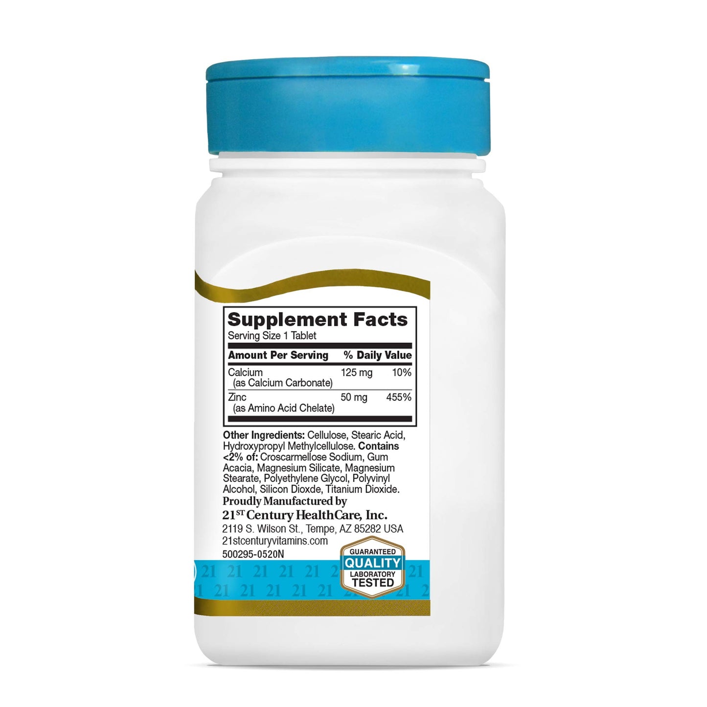 21st Century Zinc 50mg Chelated Tablets, High Potency Immune, 110 Tablets