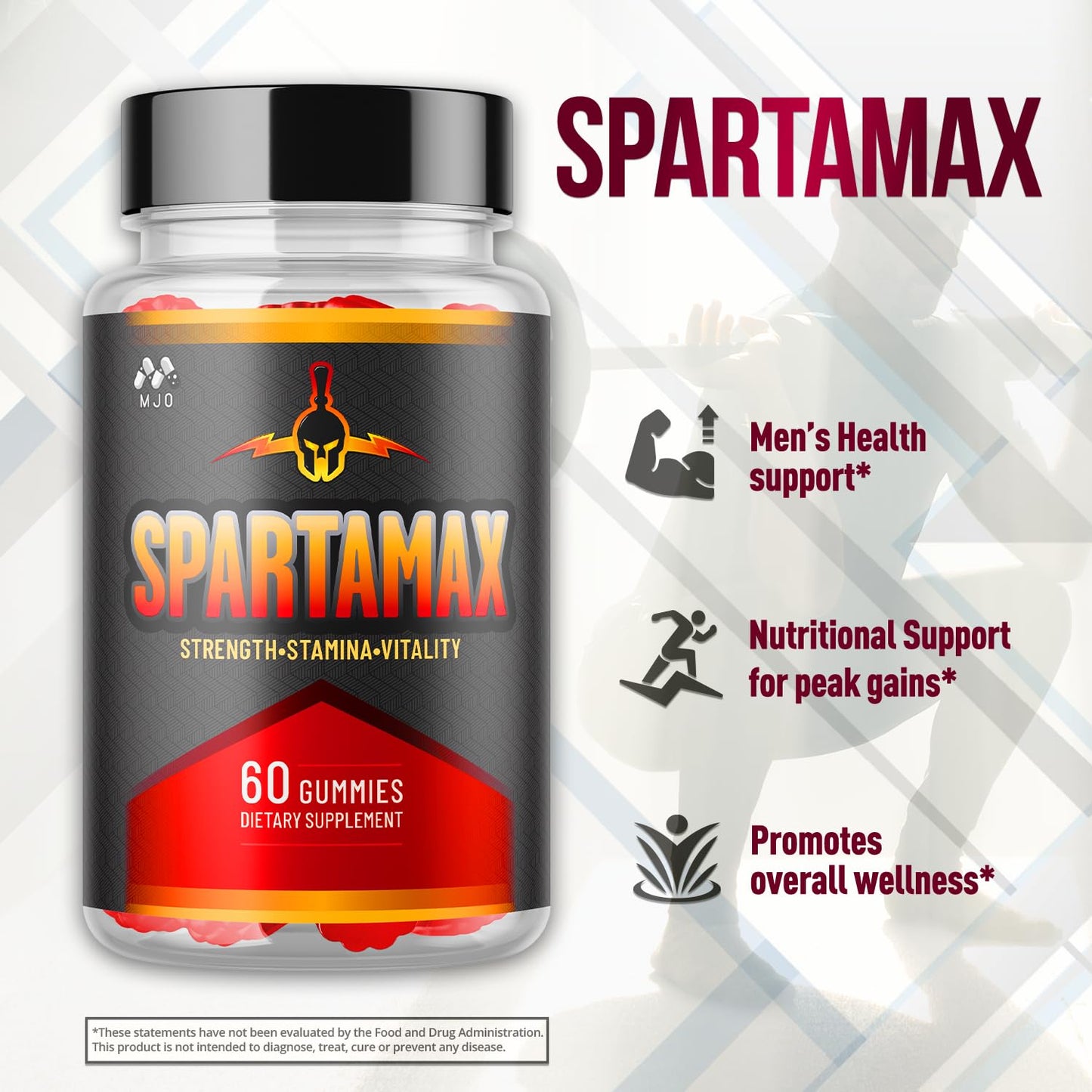 MJO Spartamax Gummies, 180 Gummies