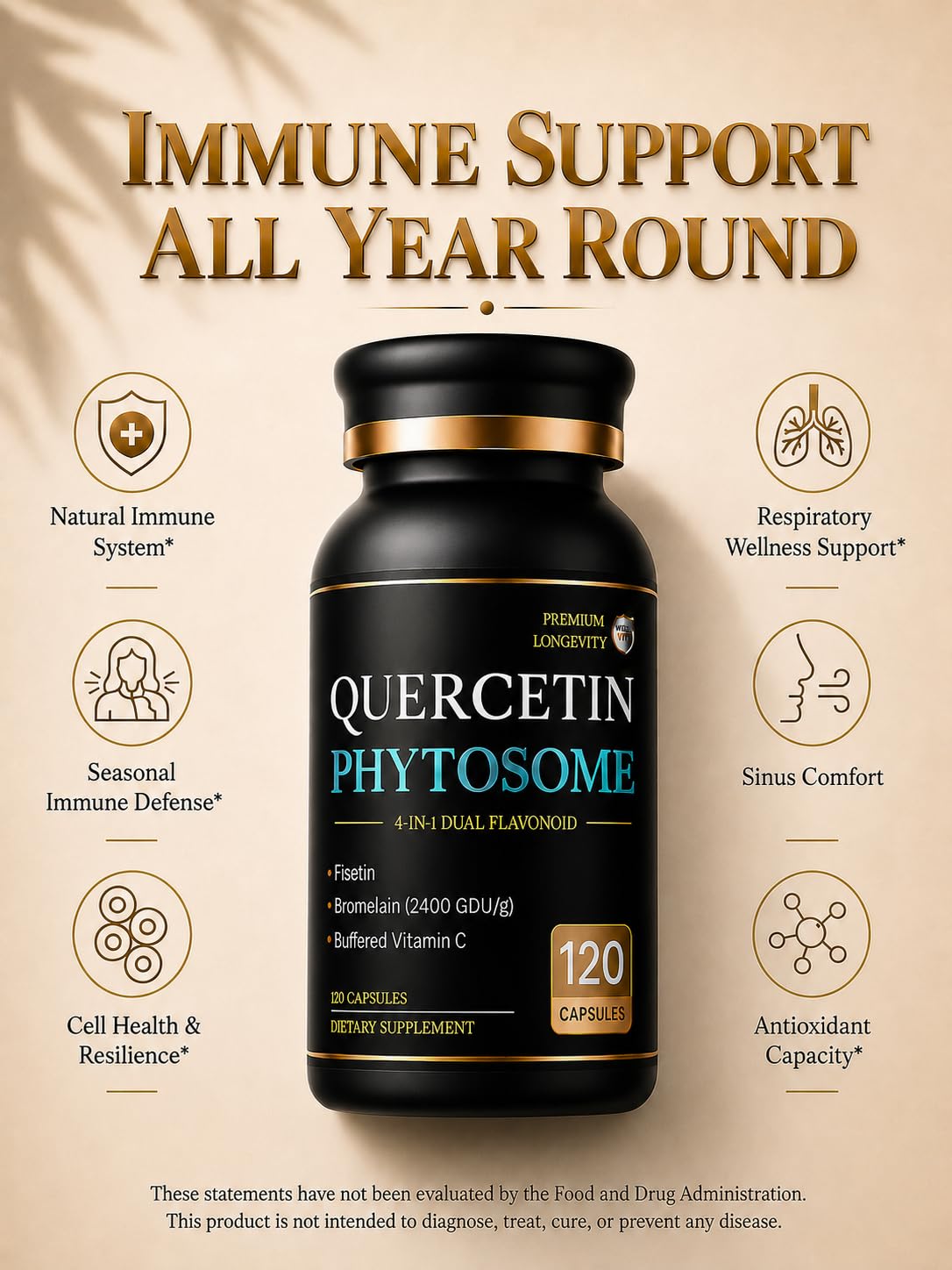 Vivflav Quercetin Phytosome 500mg & Fisetin 150mg Capsule 120