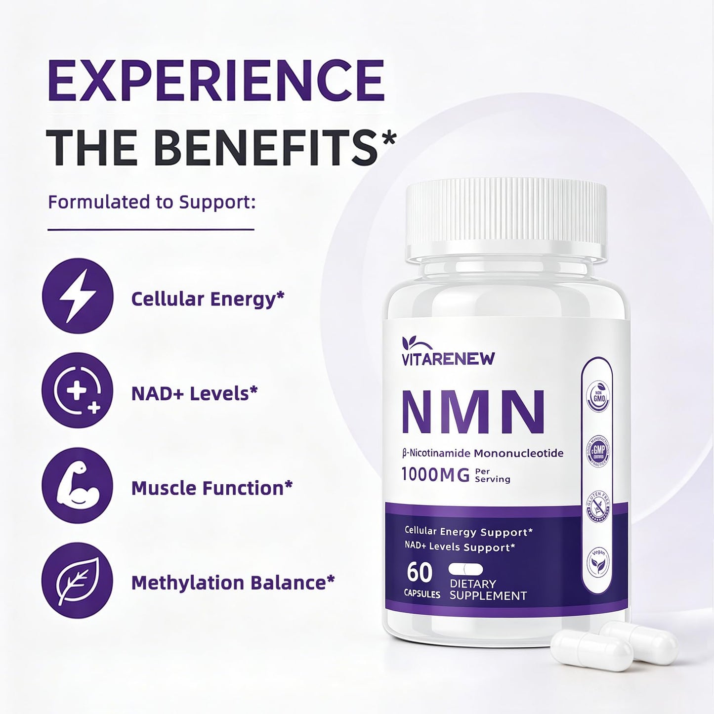 VITARENEW NMN Supplement Capsule 60 Count