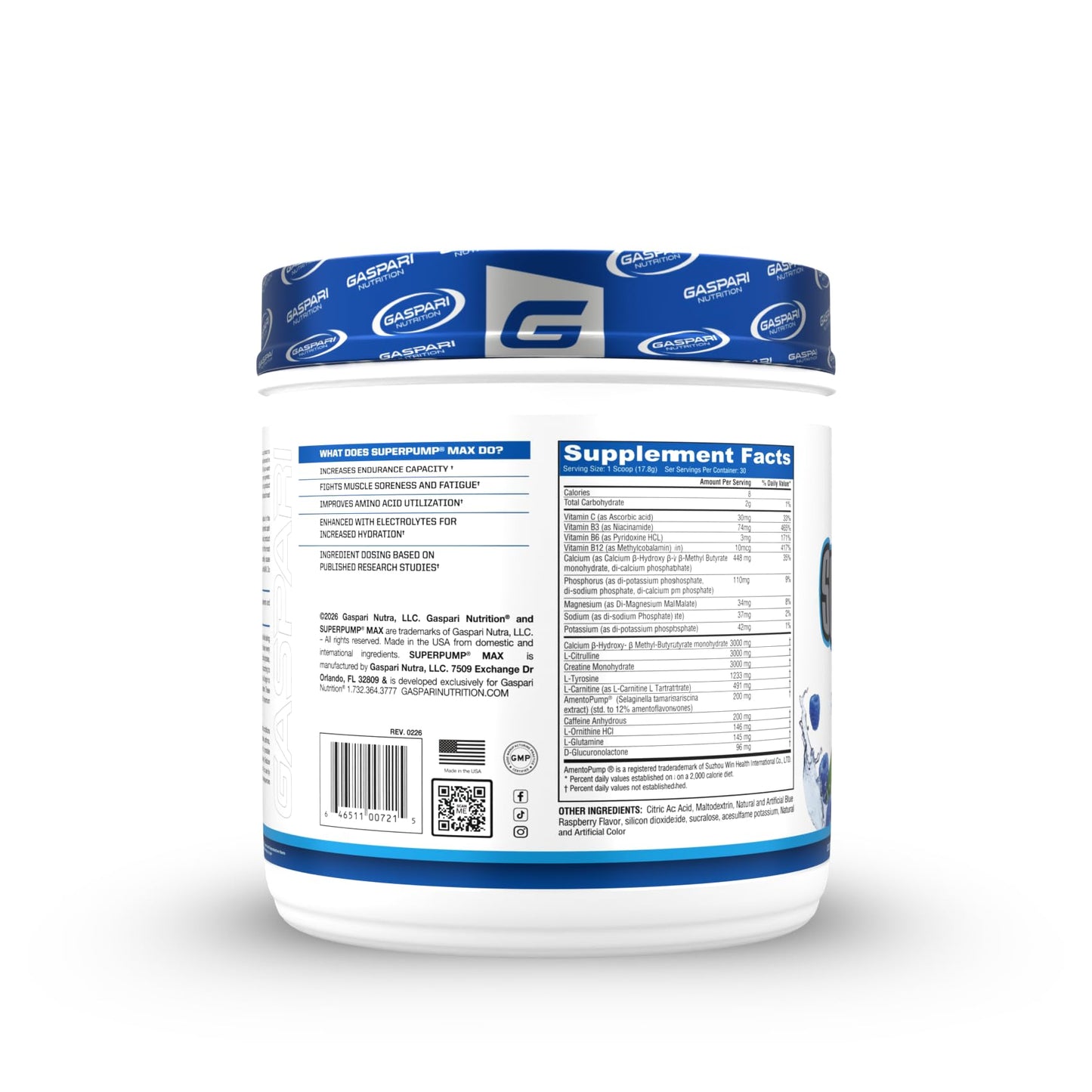 Gaspari Nutrition SuperPump MAX Pre Workout Powder 18.24