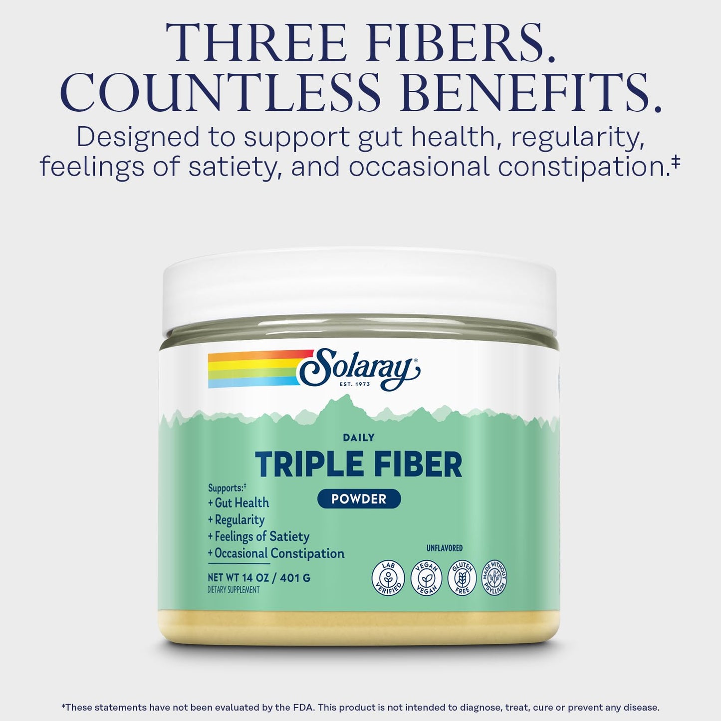 SOLARAY Triple Fiber Powder 14 oz