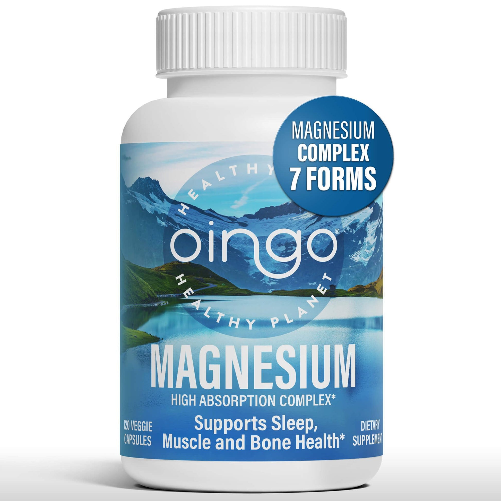 Oingo High Absorption Magnesium Complex – 7 in 1 Magnesium Supplement with Magnesium Glycinate, Citrate, Malate, 250 mg, 120 Capsules
