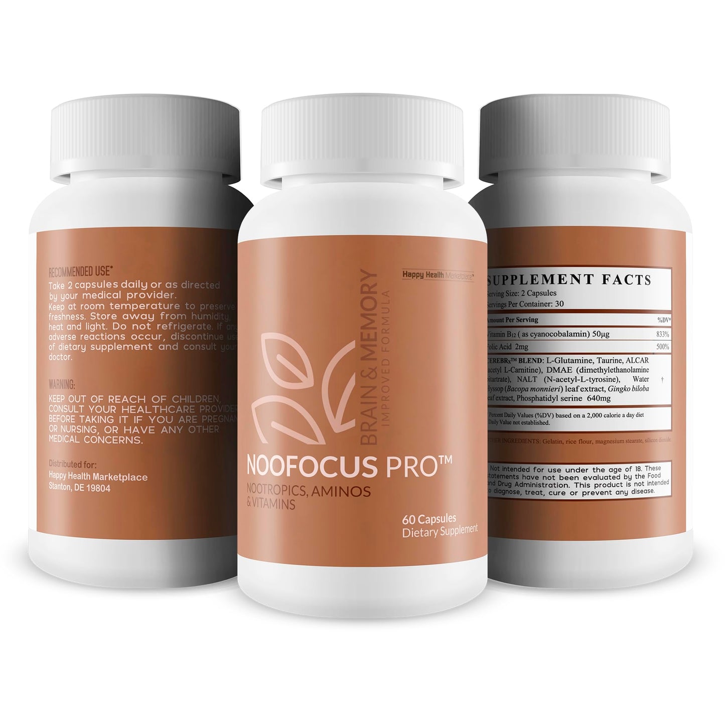 Happy Health Marketplace Memory Supplement Noofocus Pro Capsule, 60 Count