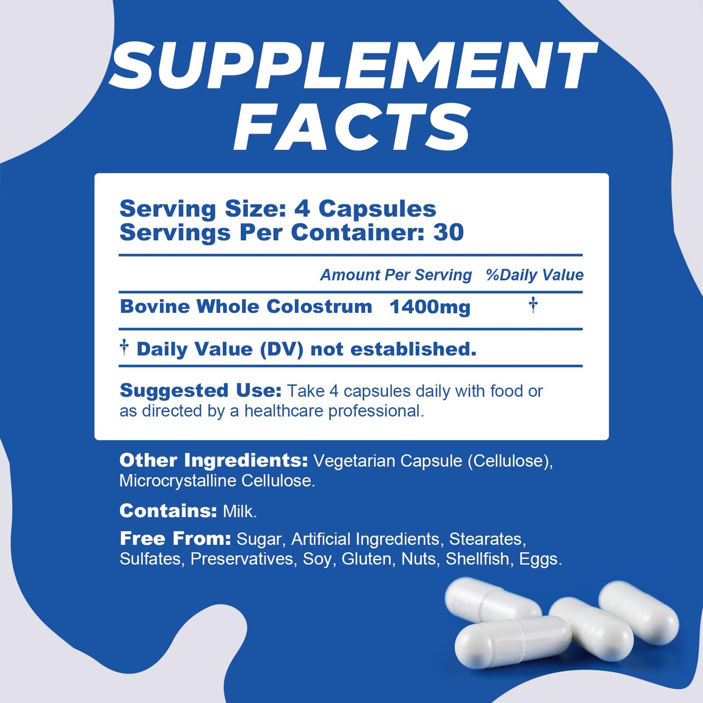 PeakVigor Bovine Colostrum Capsules 110 Count