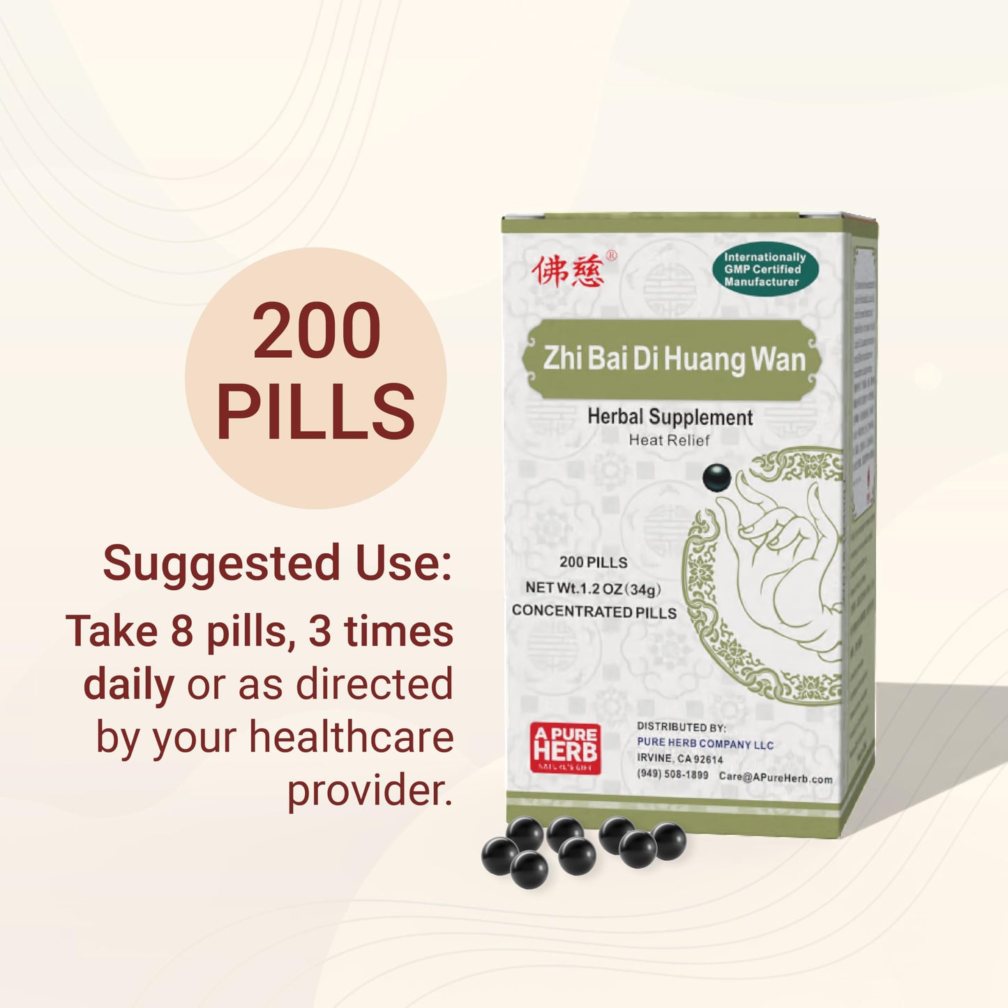 FAR LONG Zhi Bai Di Huang Wan Capsules, 200 Pills