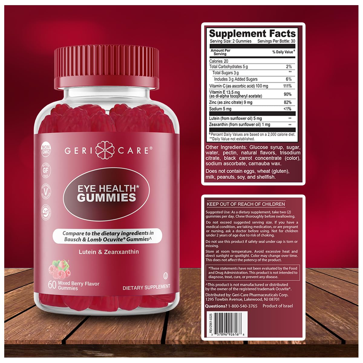 GeriCare Eye Support Gummies, 120 Gummies