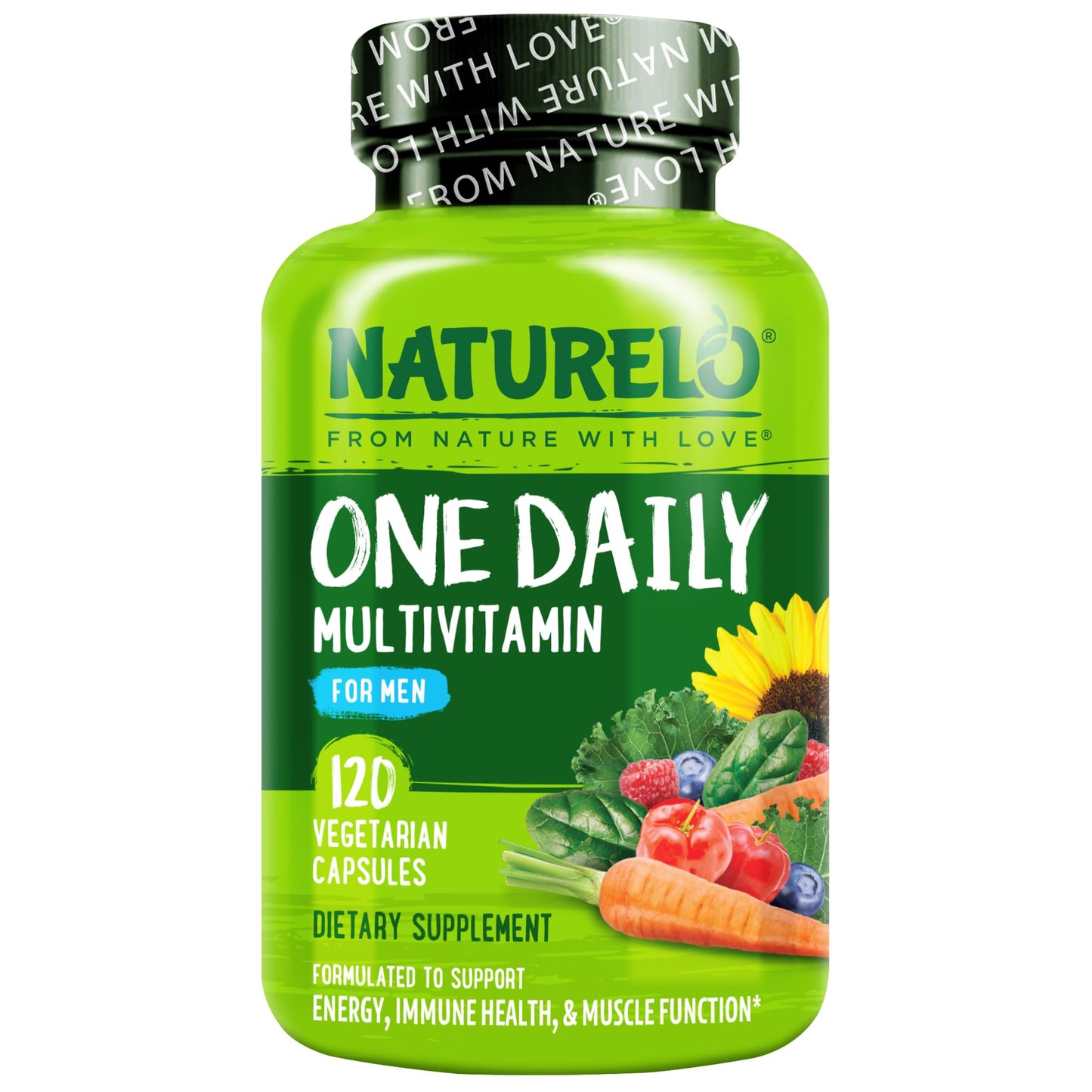 NATURELO Men's Multivitamin One Daily Multivitamin for Men, Capsule, 120 Count