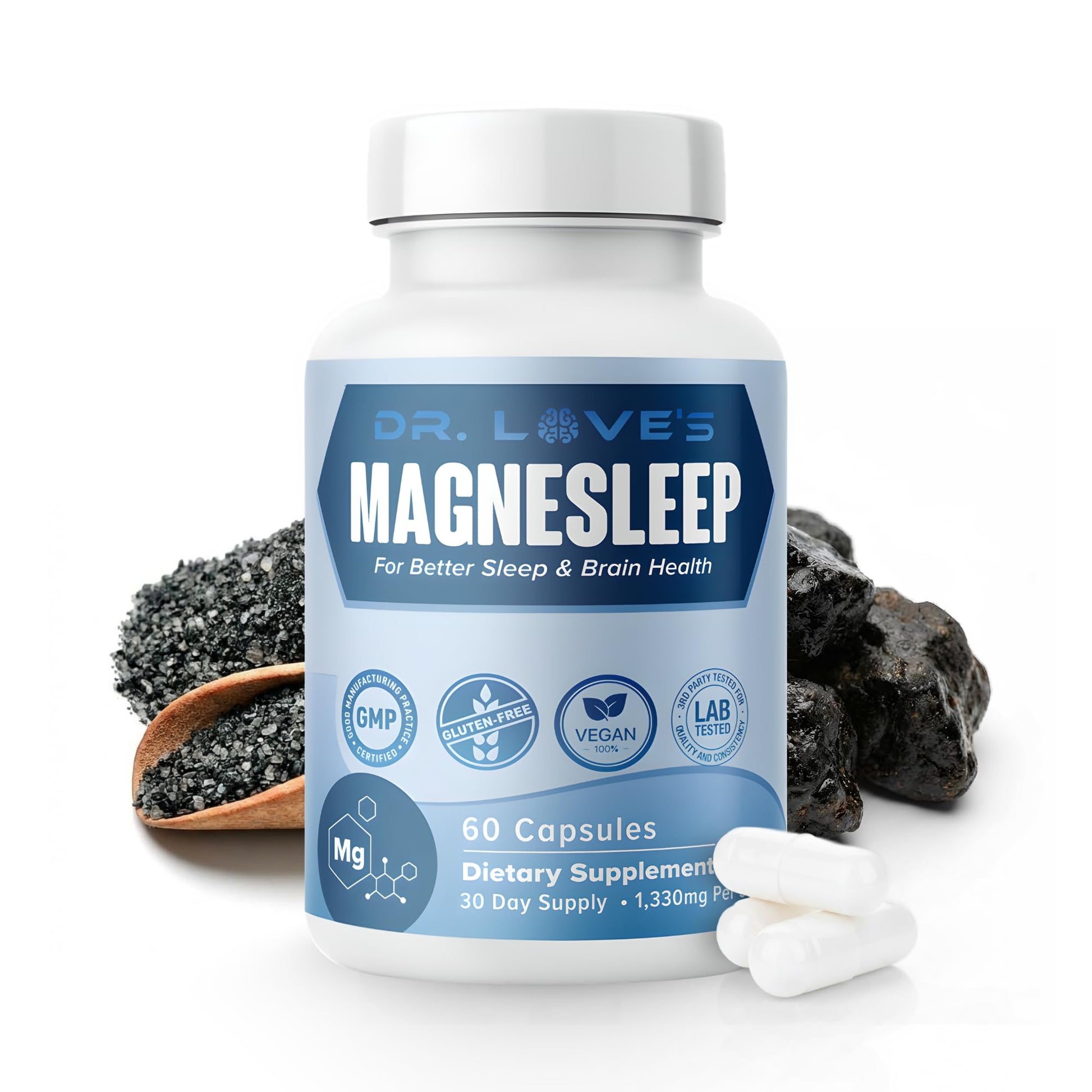 Dr. Love Magnesleep Magnesium Complex for Women and Men – Blended Supplement, 60 Capsules
