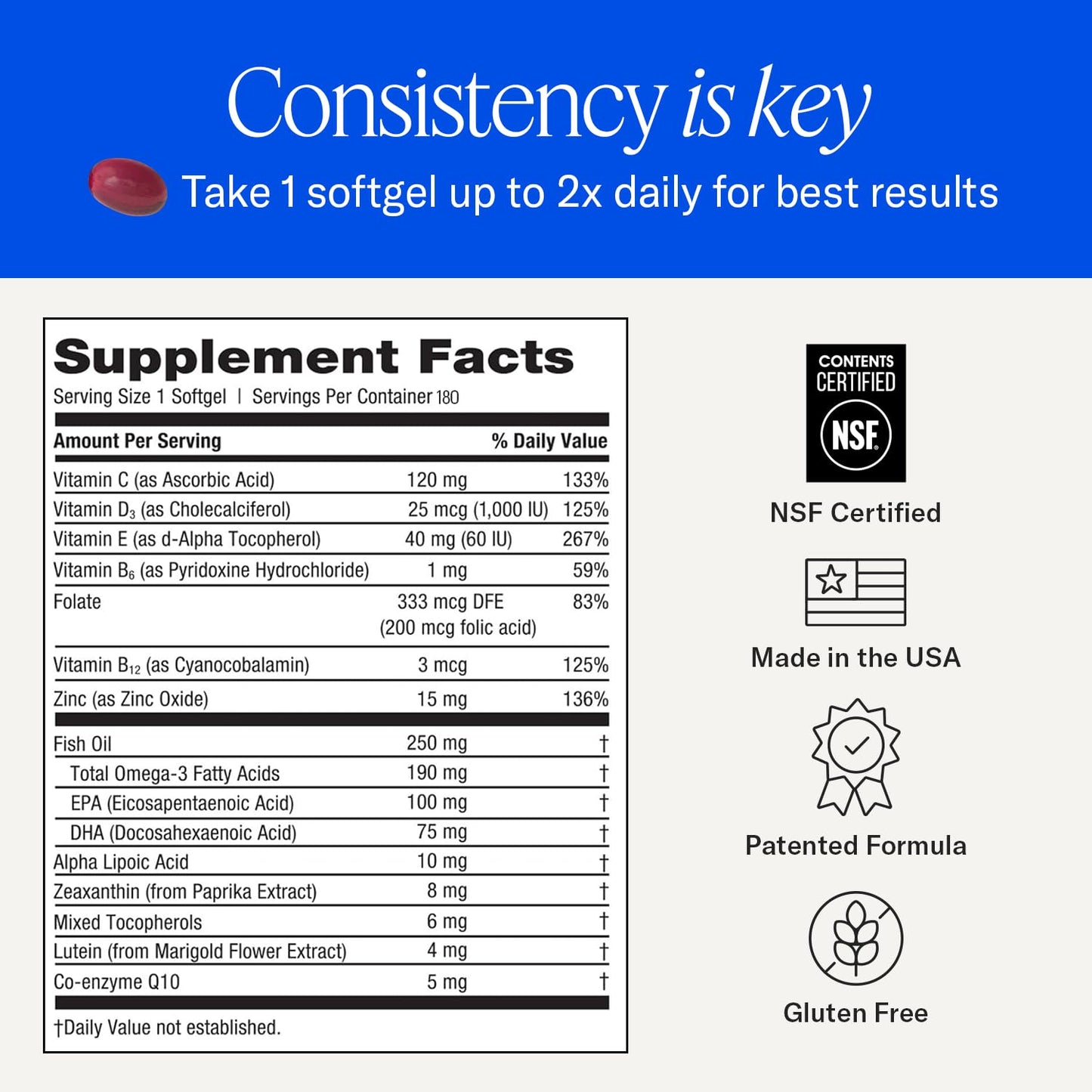 EyePromise Restore Aging Eye Health Supplements Softgels, 180 Count