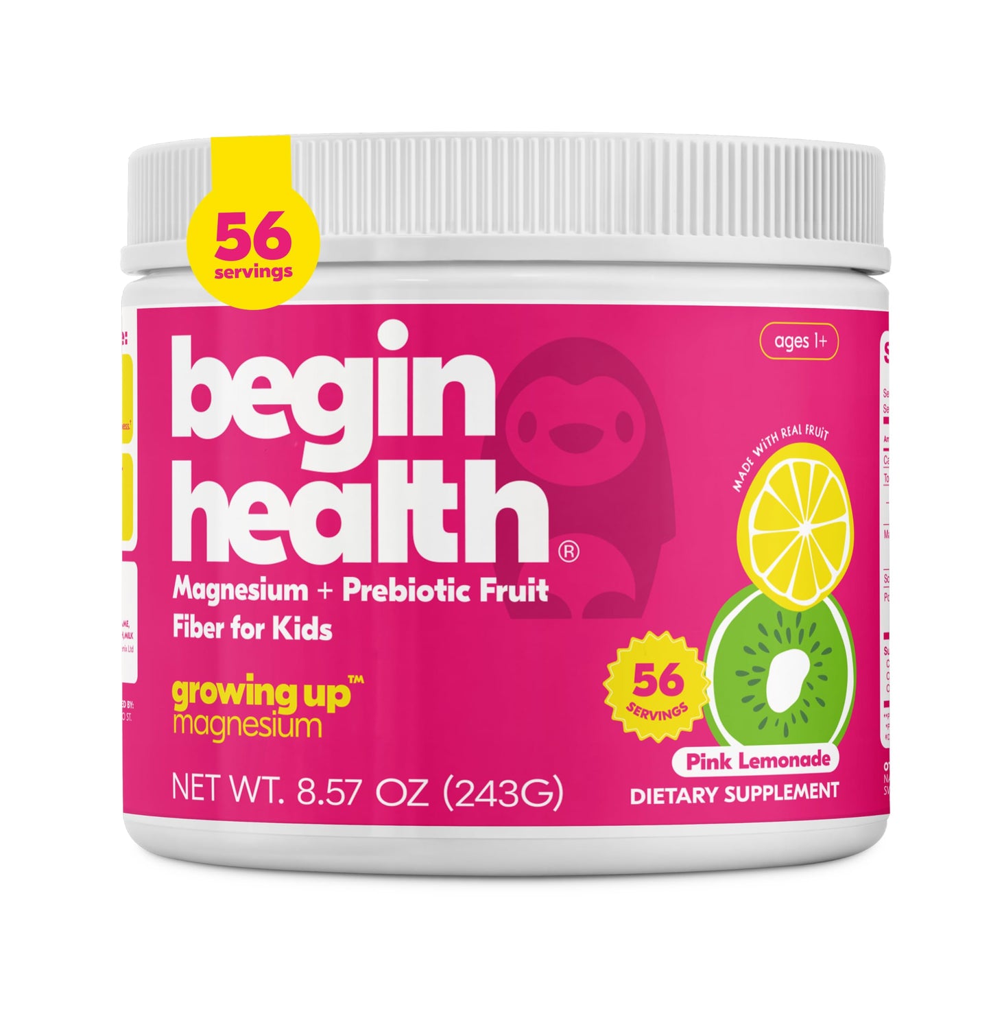 Begin Health Daily Growing Up Magnesium Drink for Kids Powder 56 Servings
