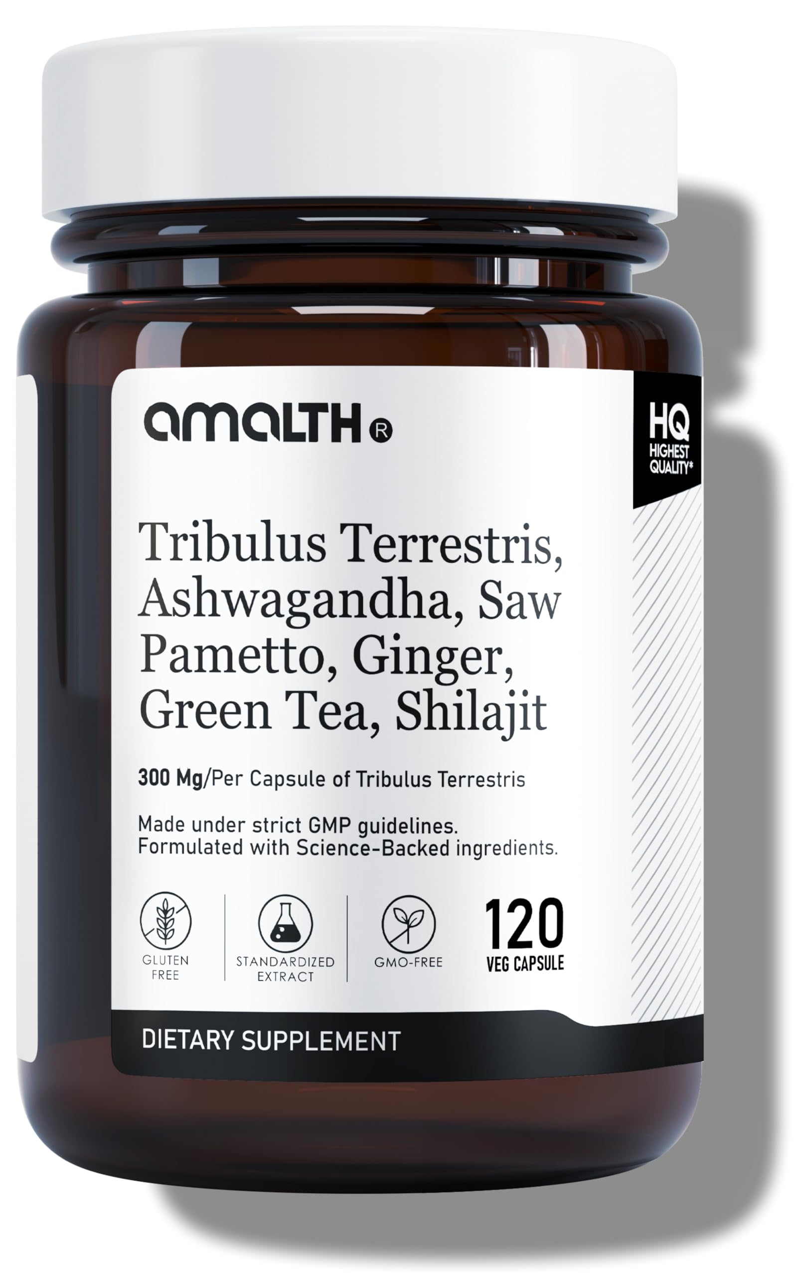 AMALTH Tribulus Terrsestris 20:1 Extract Capsules, 120 Count