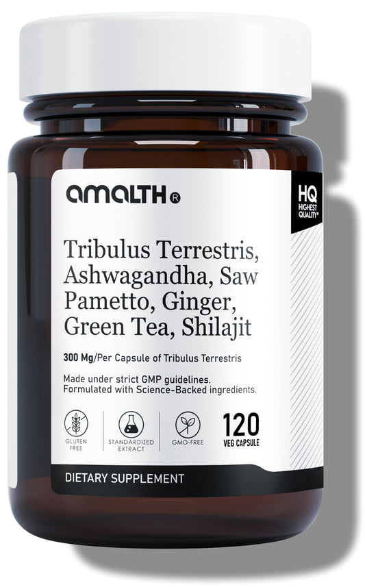 AMALTH Tribulus Terrsestris 20:1 Extract Capsules, 120 Count