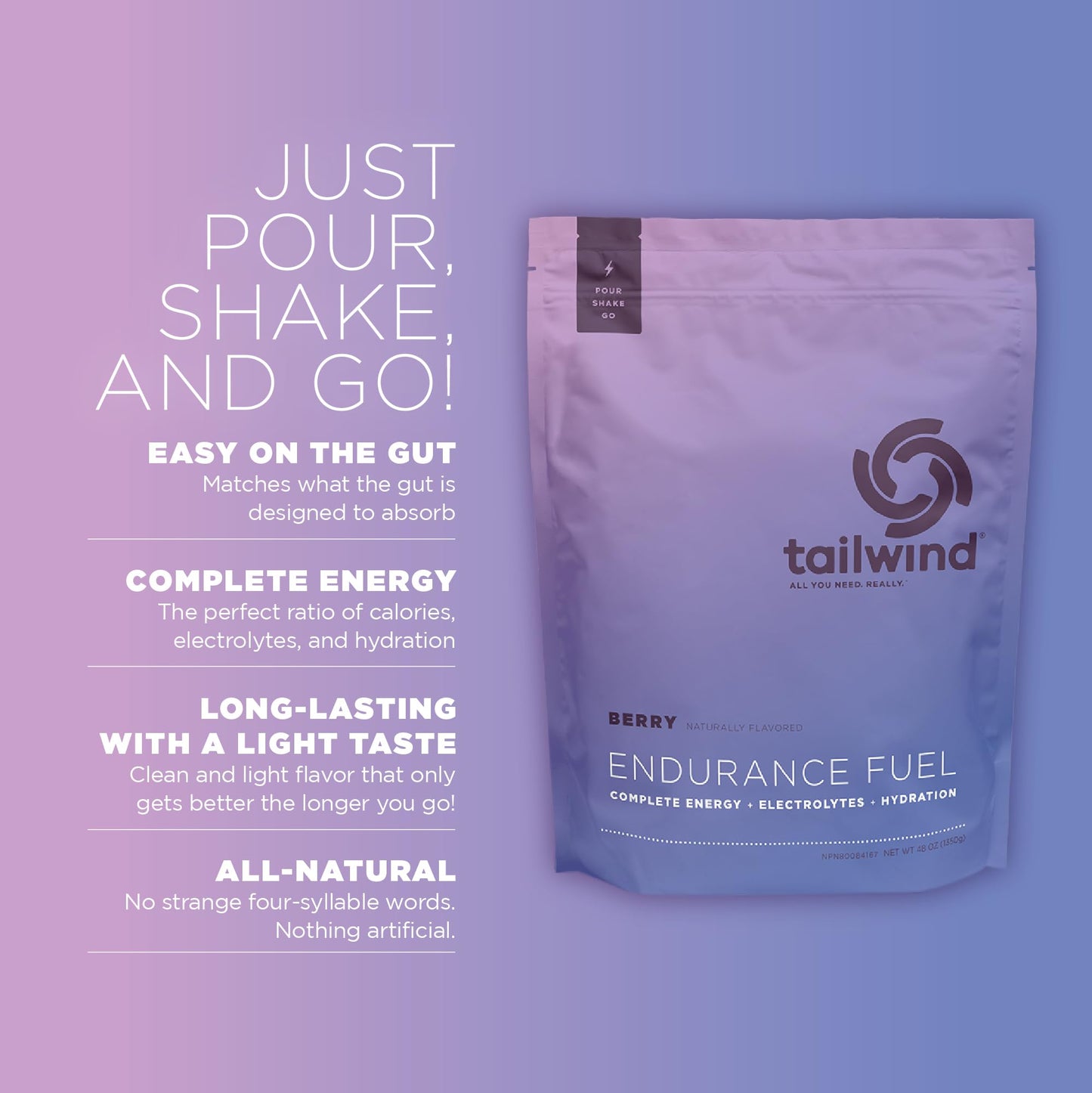 Tailwind Nutrition Endurance Fuel Powder, 48 Servings