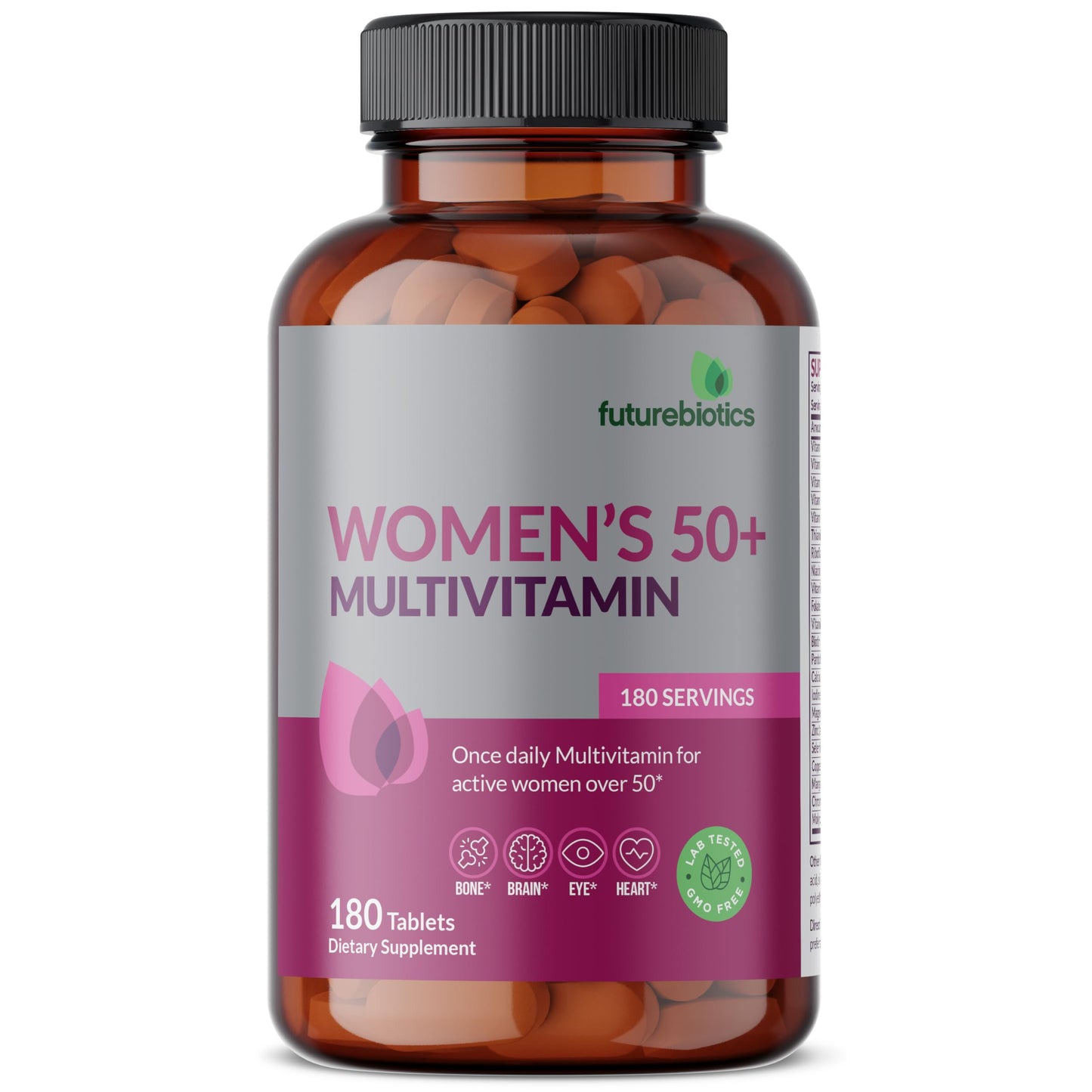 Futurebiotics Women's 50+ Multivitamin Once Daily Multivitamin for Active Women Over 50 Tablets, 180 Count