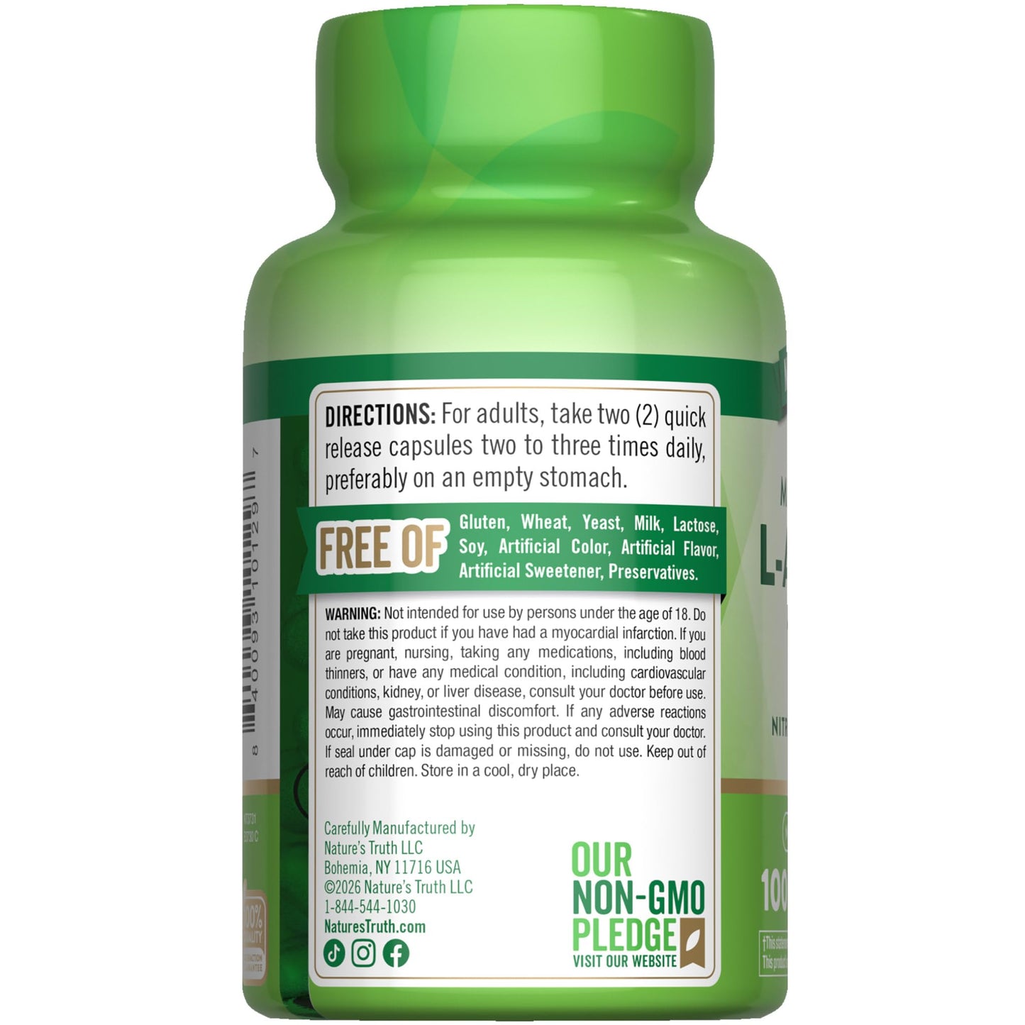 Nature's Truth L-Arginine 1000mg Capsule, 100 Count