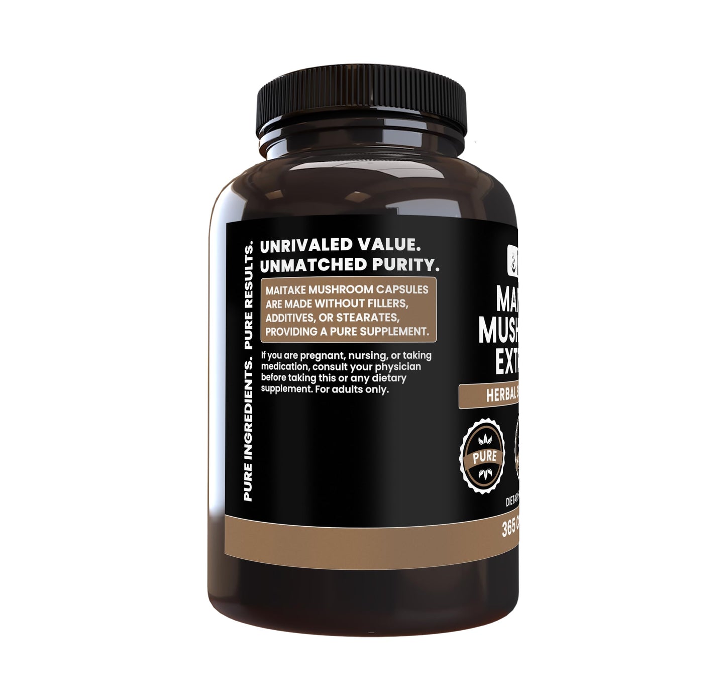 PURE ORIGINAL INGREDIENTS Maitake Mushroom Capsules 365 Count