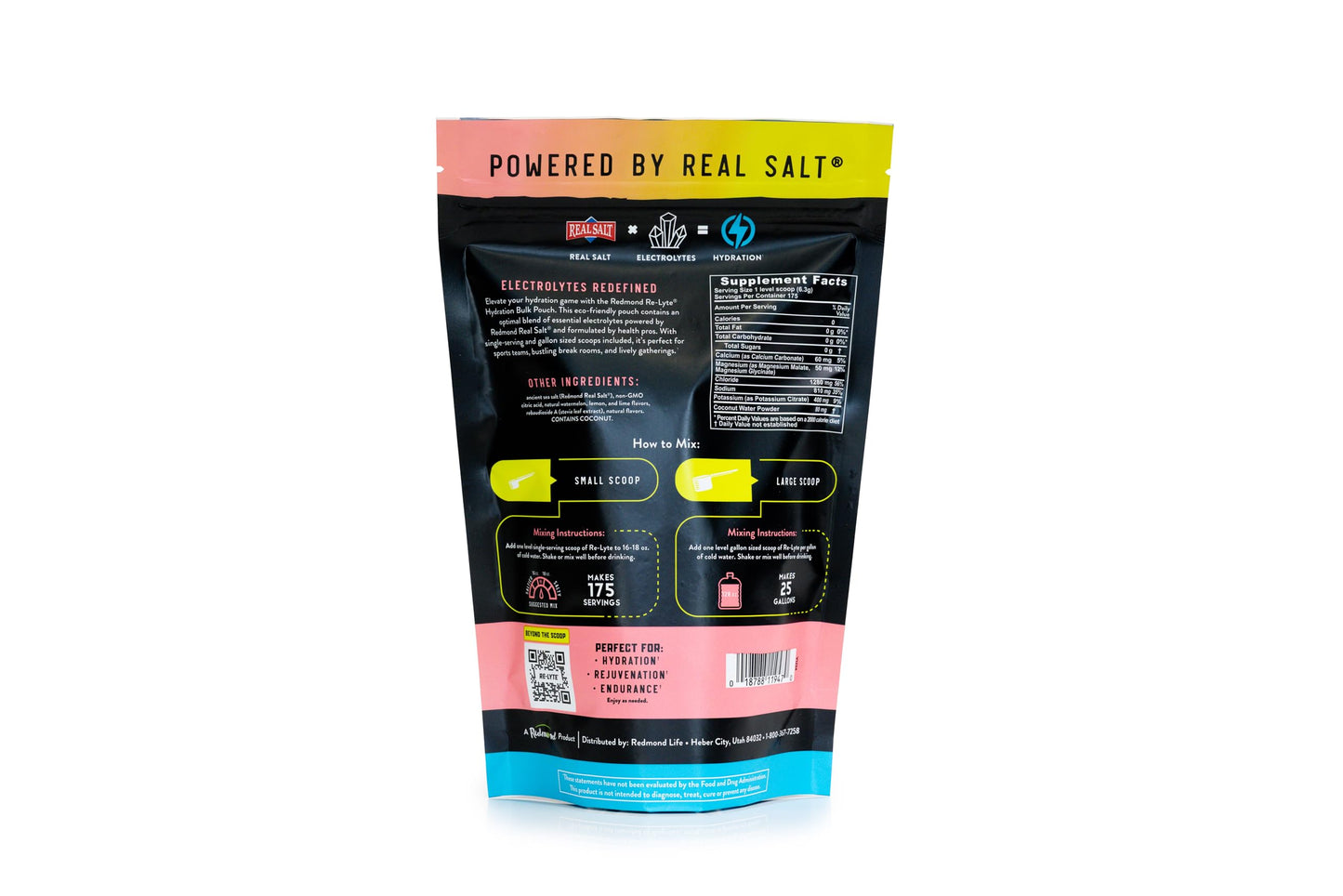 REDMOND Re-Lyte Hydration Electrolyte Powder 175 Servings Watermelon Lime