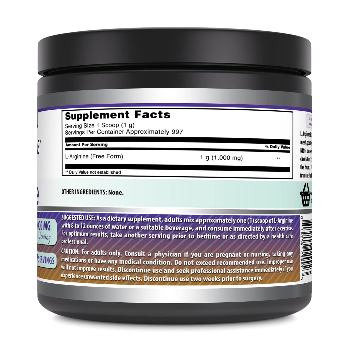 Amazing Nutrition L-Arginine Powder Supplement, 16 oz