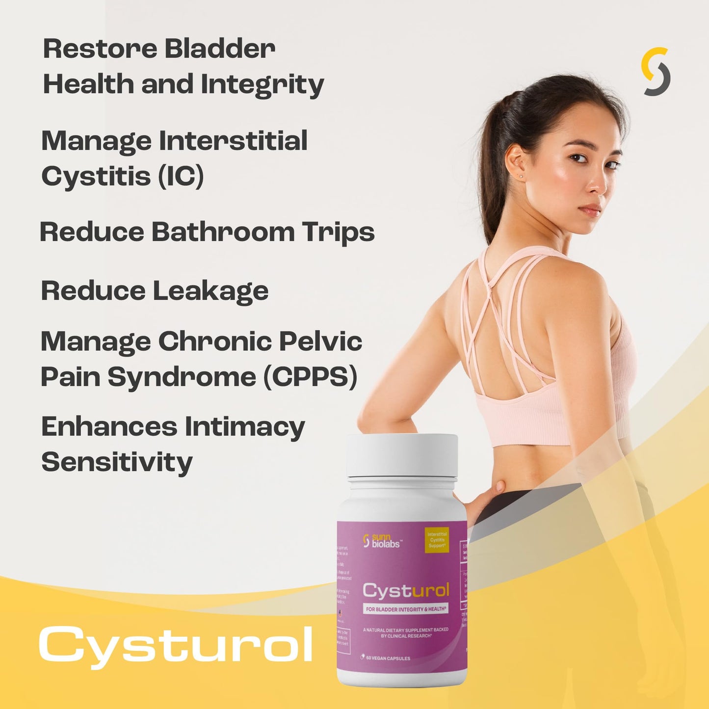 SUNN BIOLABS CYSTUROL Bladder Support Supplement Capsule, 180 Count