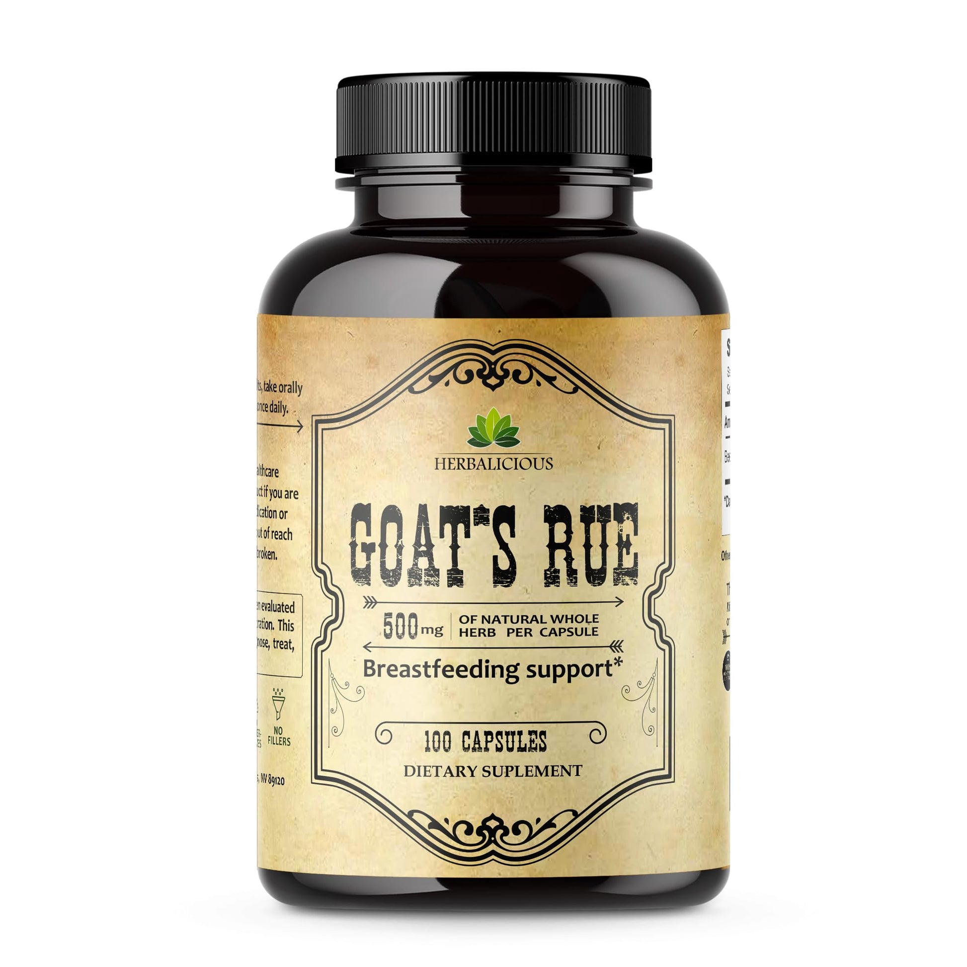 HERBALICIOUS Goat's Rue Capsules 1000mg, 100 Count