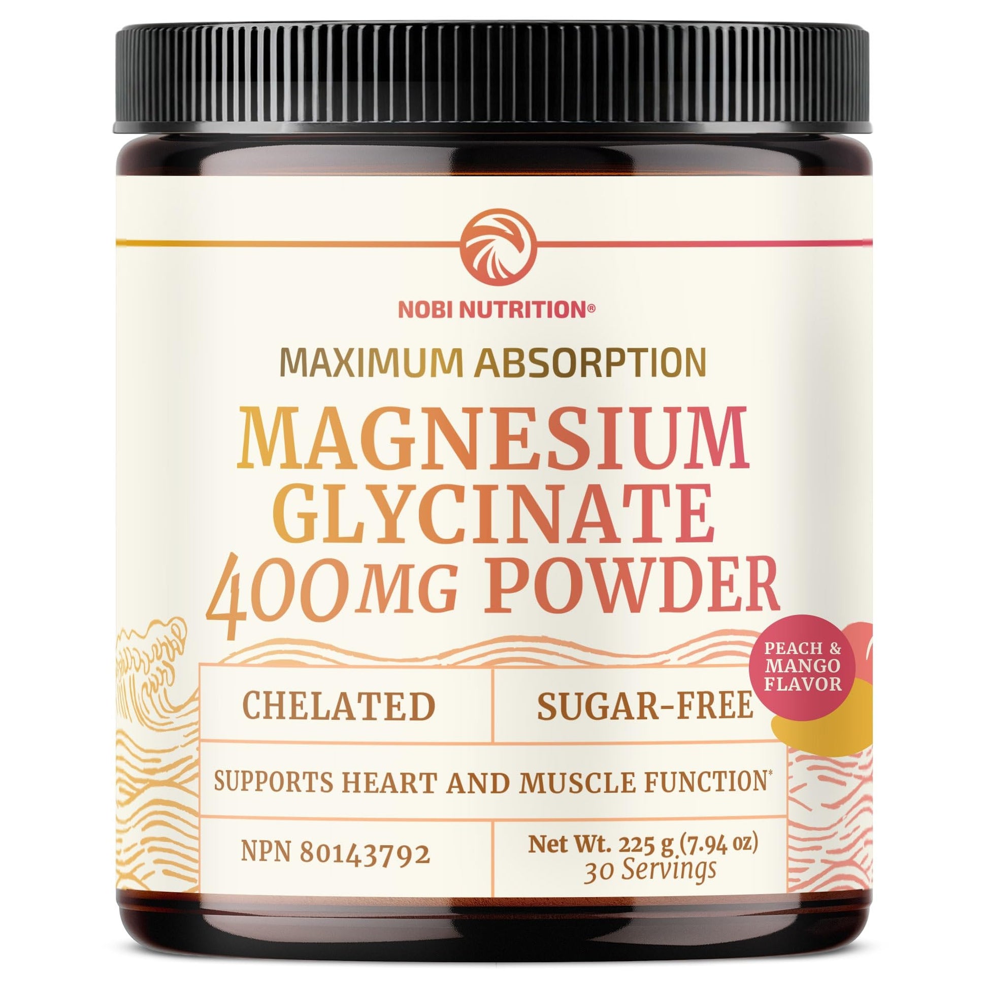 Nobi Nutrition Magnesium Glycinate Powder 400MG 7.94 oz