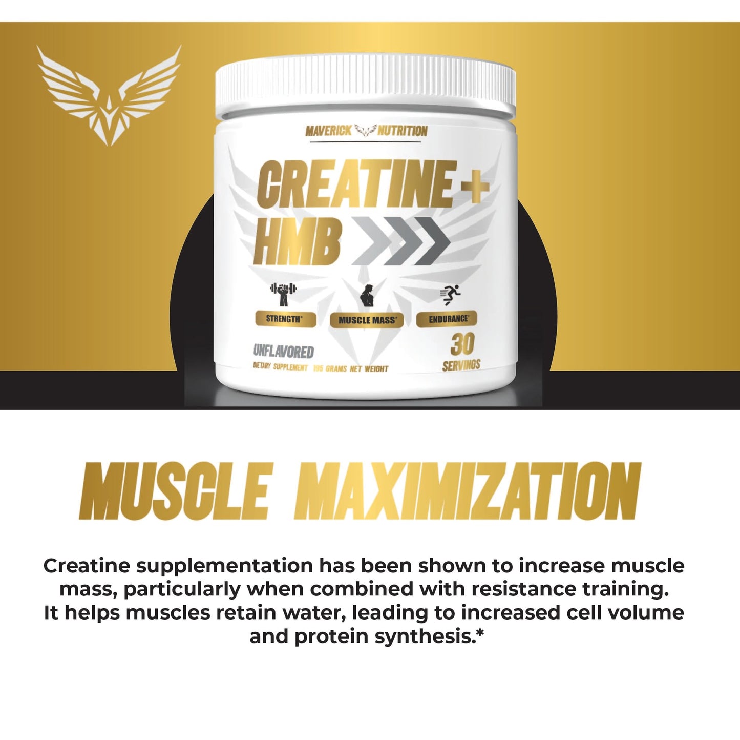 Maverick Nutrition Creatine HMB Powder 6.8 Ounce