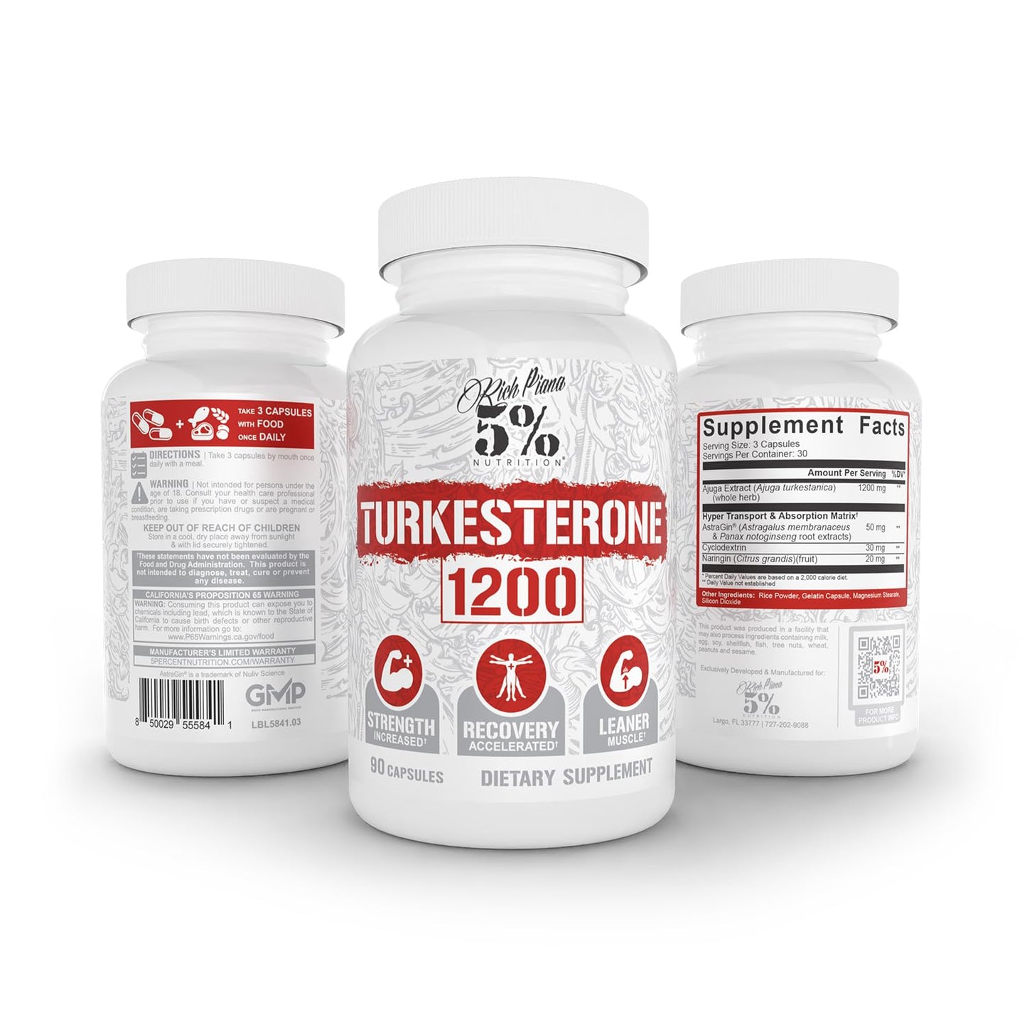 5% Nutrition Turkesterone 1200mg Capsule, 120 Count