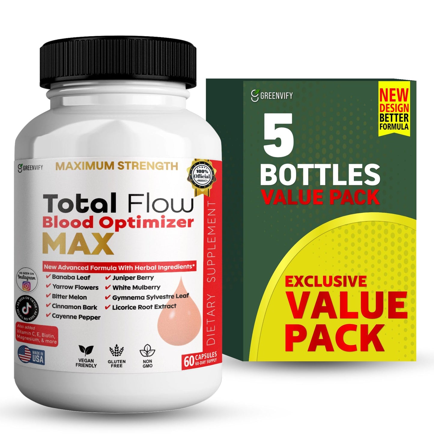 GREENVIFY Total Flow Blood Optimizer Max Capsules 60