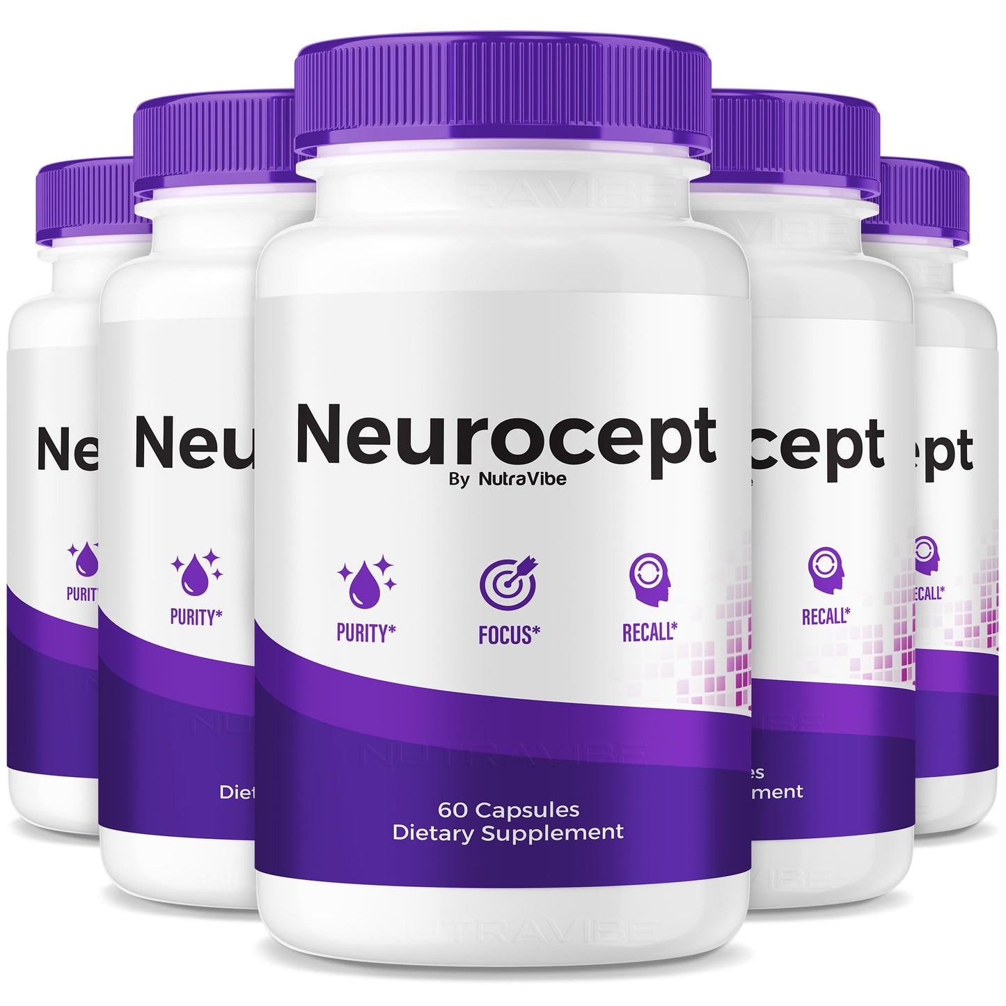 NutraVibe Neurocept Brain Supplement and Concentration Support Formula Capsules 300