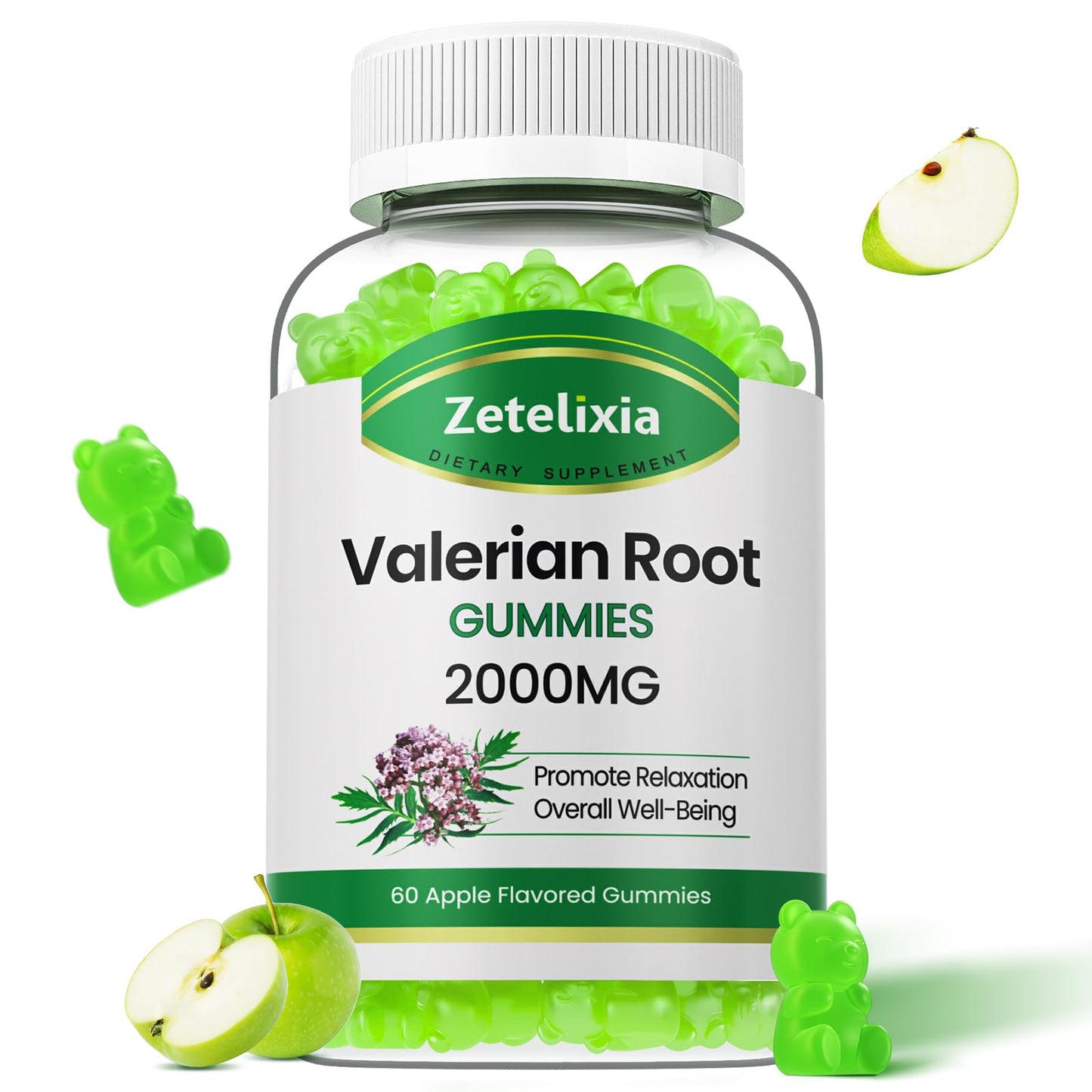 Zetelixia Organic Valerian Root Gummies 60 Count