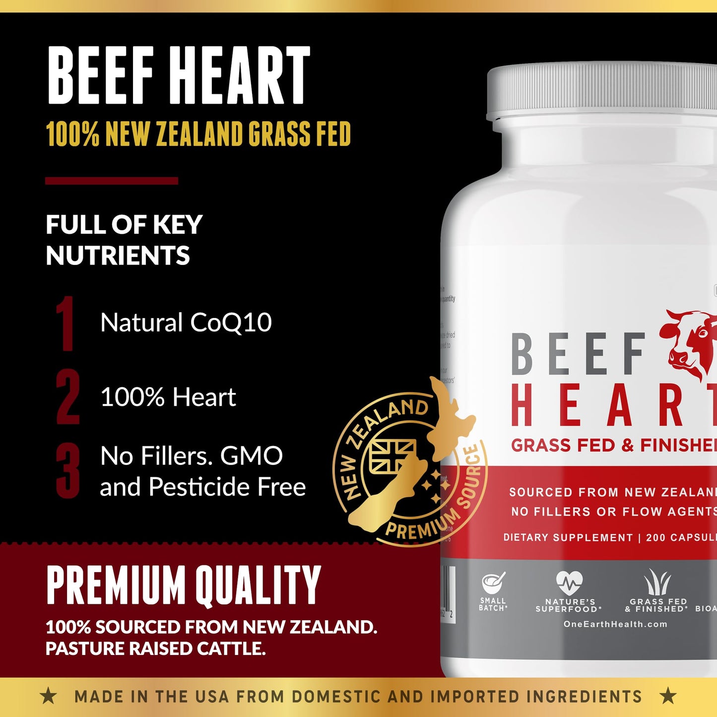 One Earth Health Beef Organs and Heart 120 Capsules