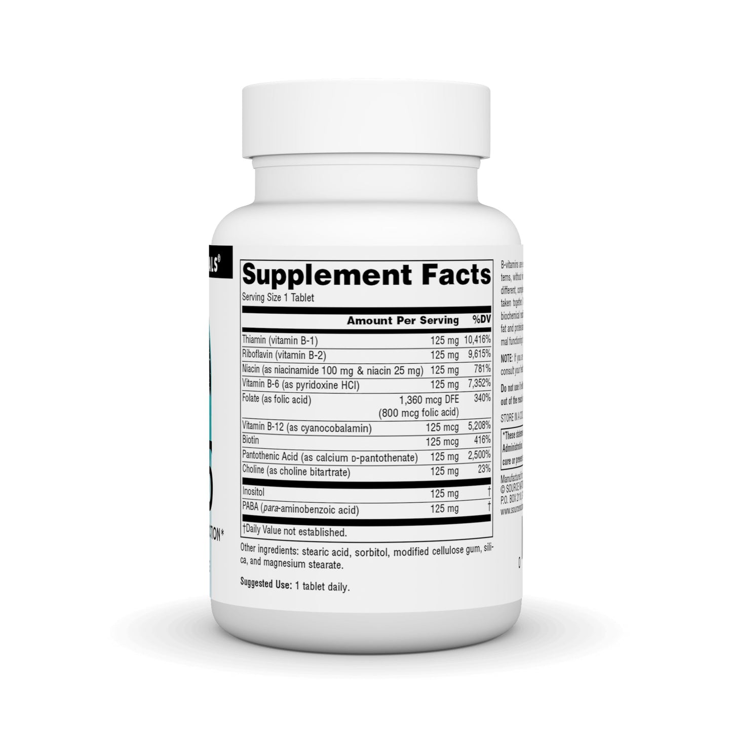 Source Naturals B-125, 125 mg B-Vitamins for Energy Production Support, 30 Tablets