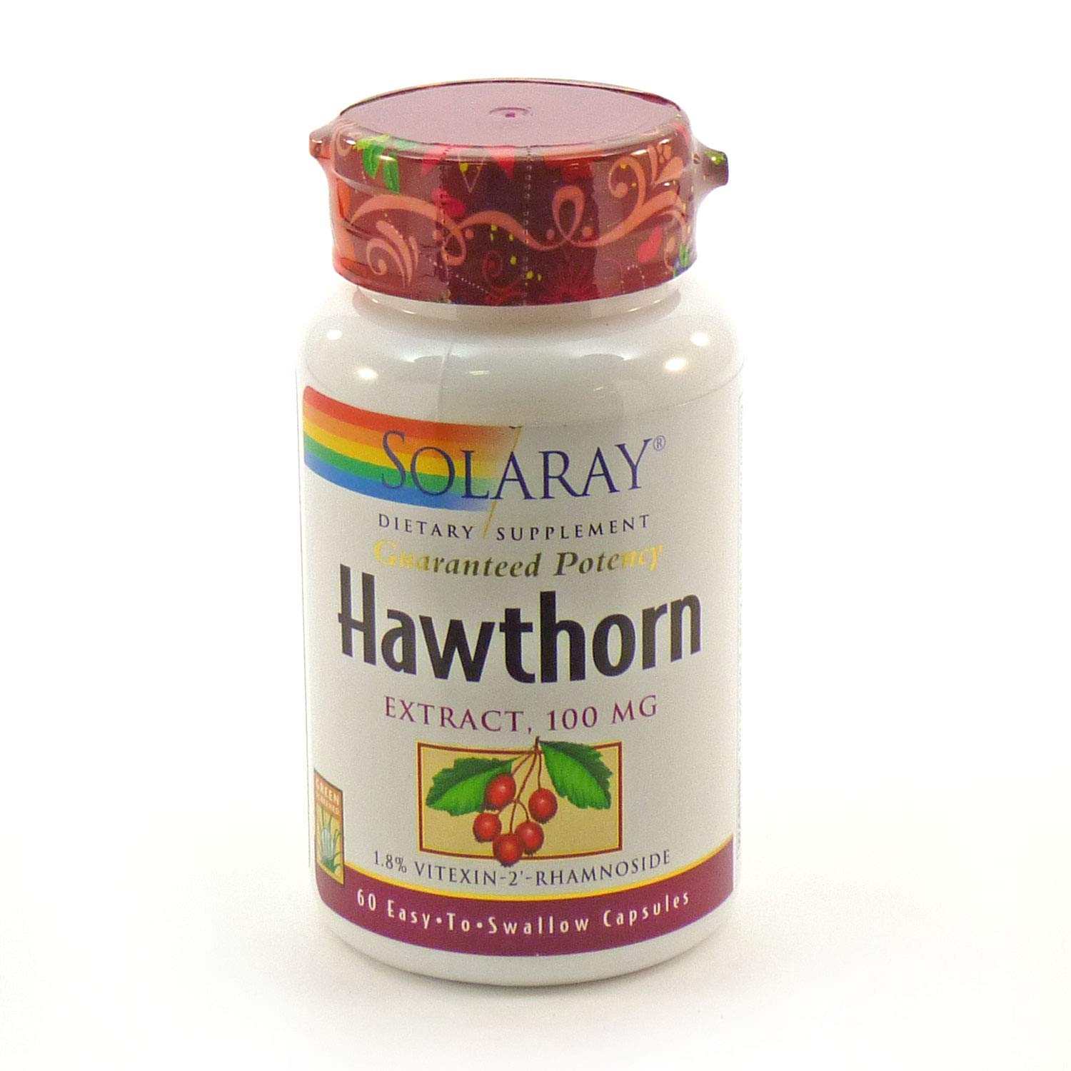 Solaray Hawthorn Aerial Extract 100mg Capsule, 60 Count