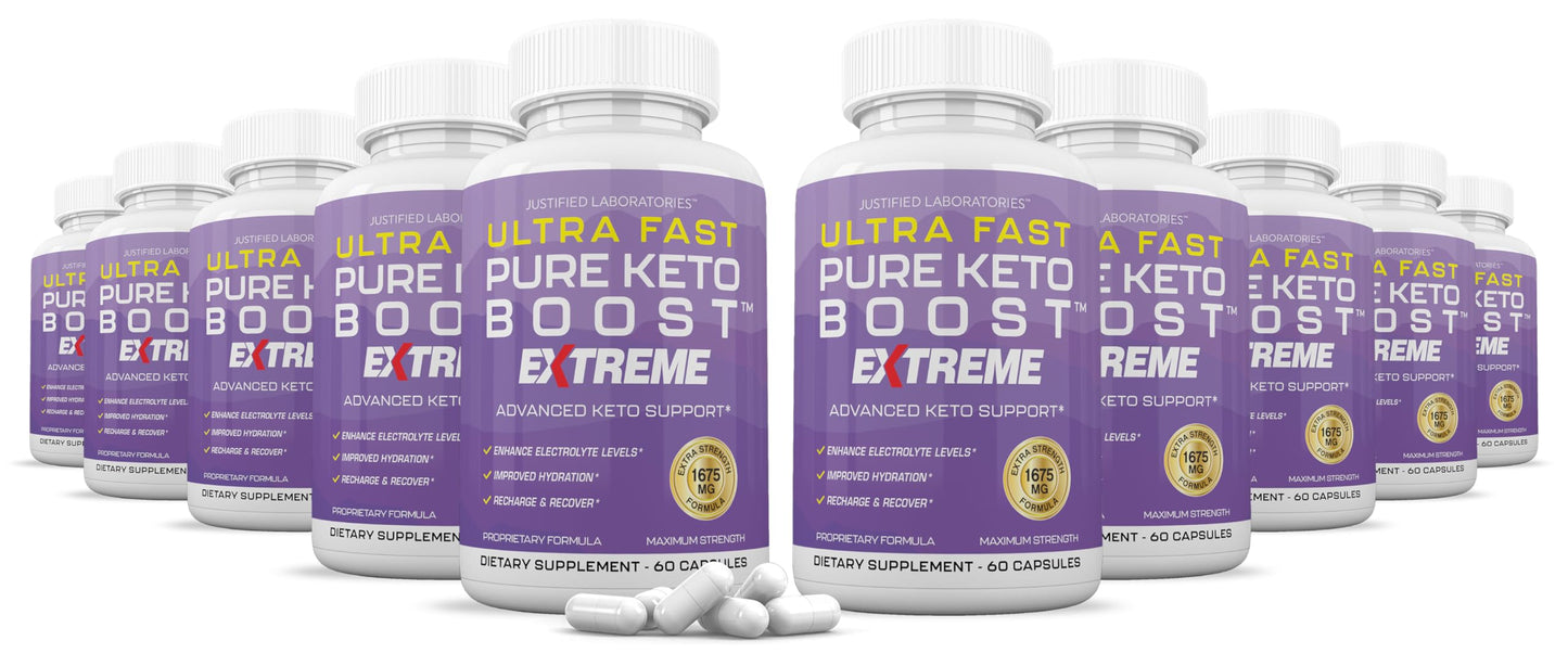 Justified Laboratories Ultra Fast Pure Keto Boost Extreme Keto Pills 1675MG 600 Capsules