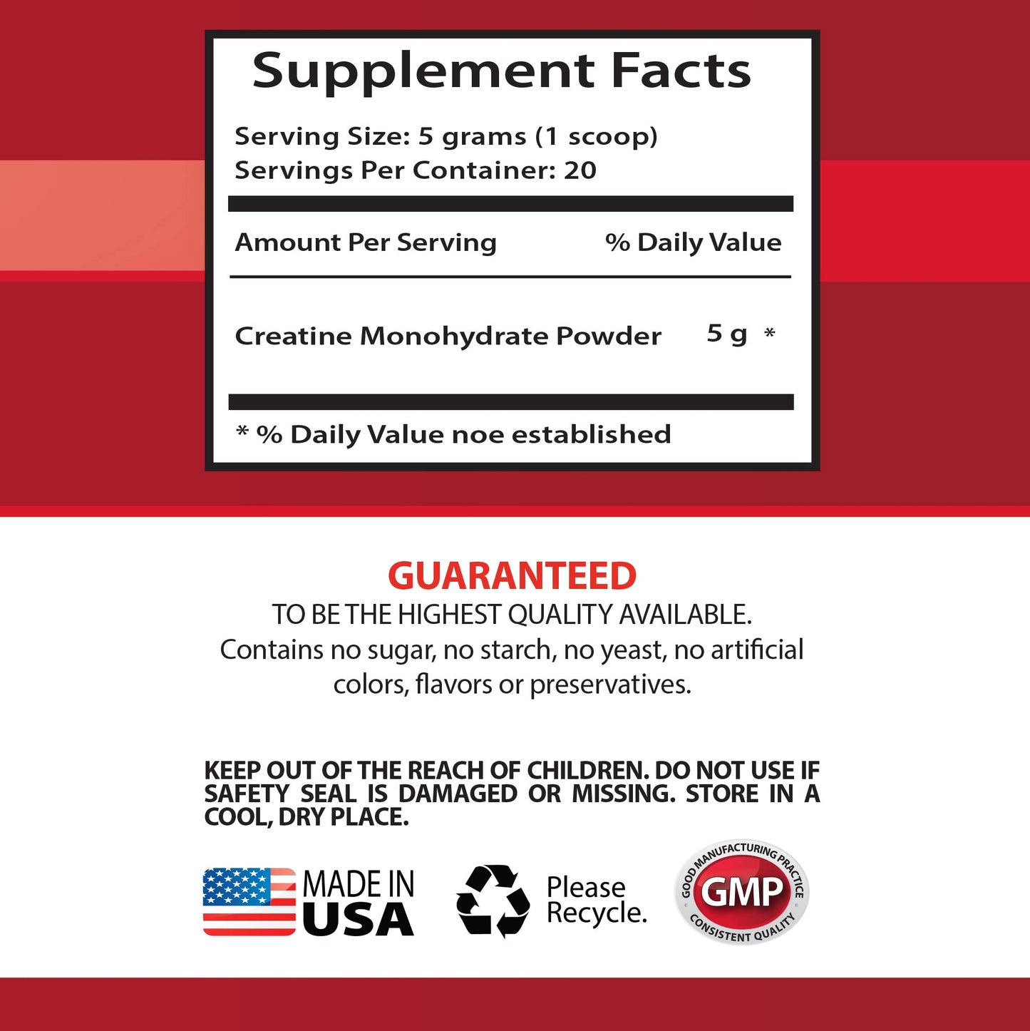 Health Solution Prime Creatine Monohydrate Organic Powder, 3.5 Ounce