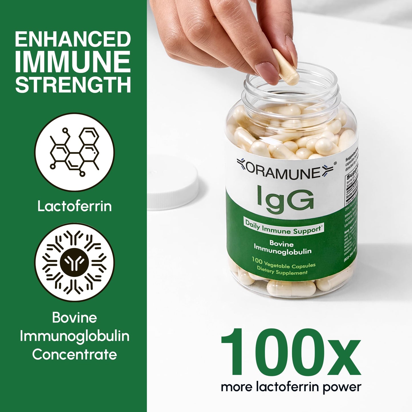 Oramune IGG with Transfer Factor Capsule, 100 Capsules