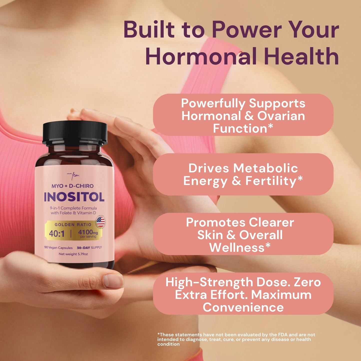 QSTA Myo-Inositol & D-Chiro Inositol Capsule for Women, 180 Count