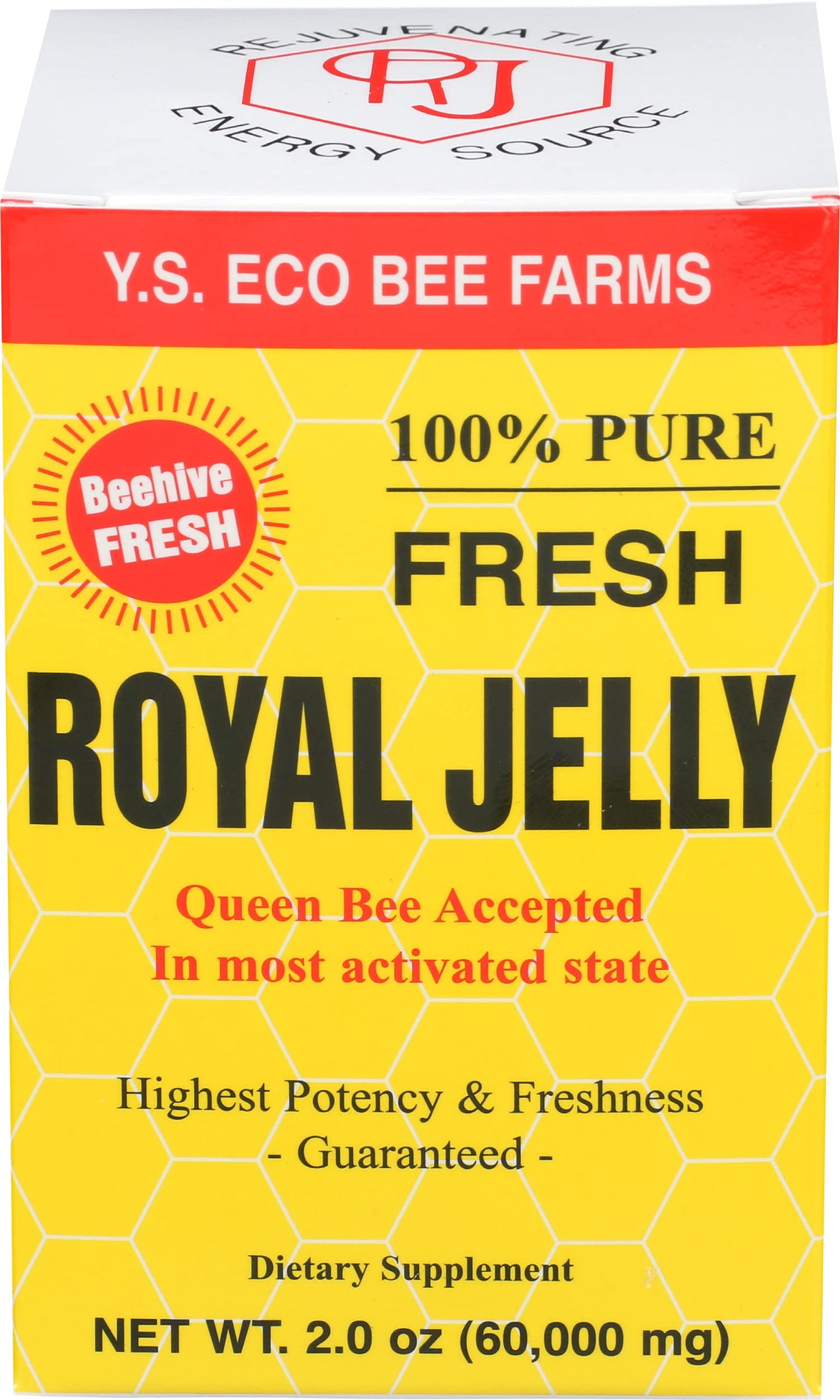 YS Eco Bee Farms Royal Jelly 60,000 mg Liquid, 2 oz
