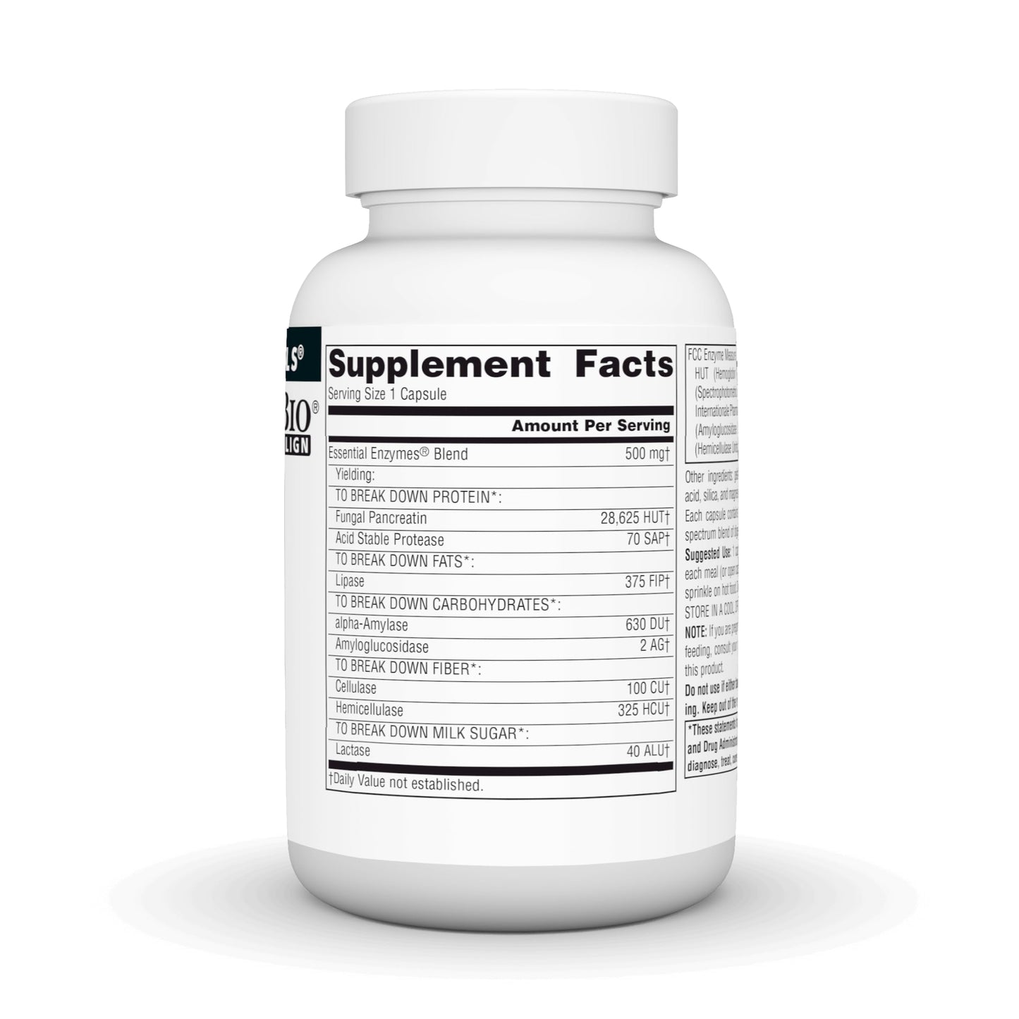 Source Naturals Daily Essential Enzymes 500 mg Capsules, 120 Count
