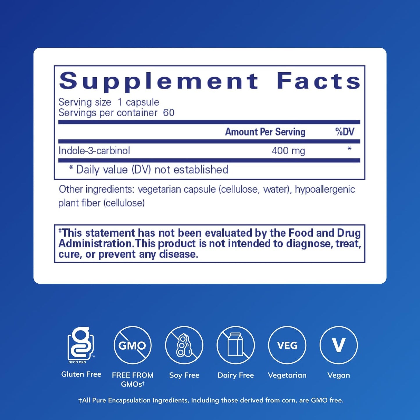 Pure Encapsulations Indole-3-Carbinol Capsules, 60