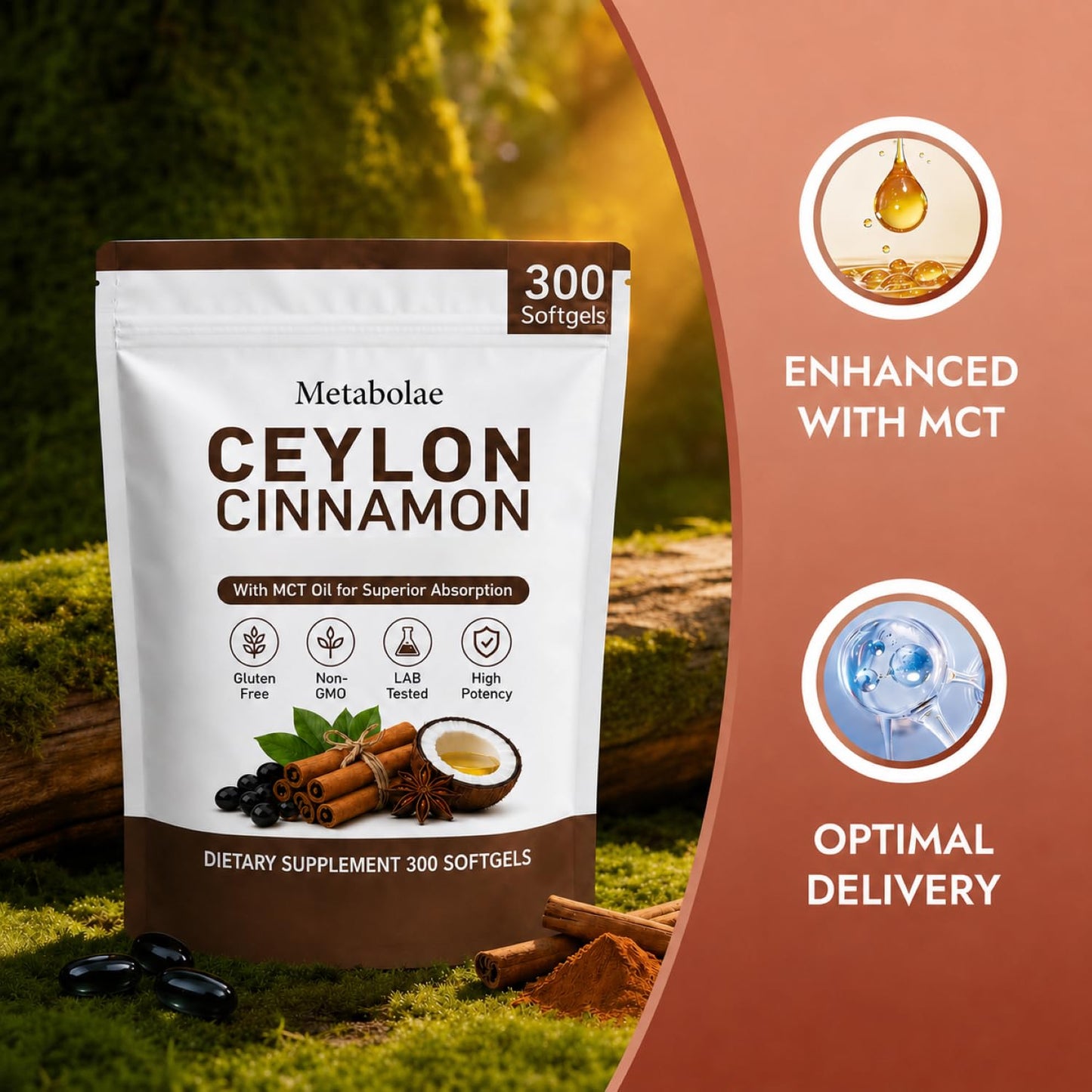 OIMTUE Metabolae Ceylon Cinnamon Softgels 300