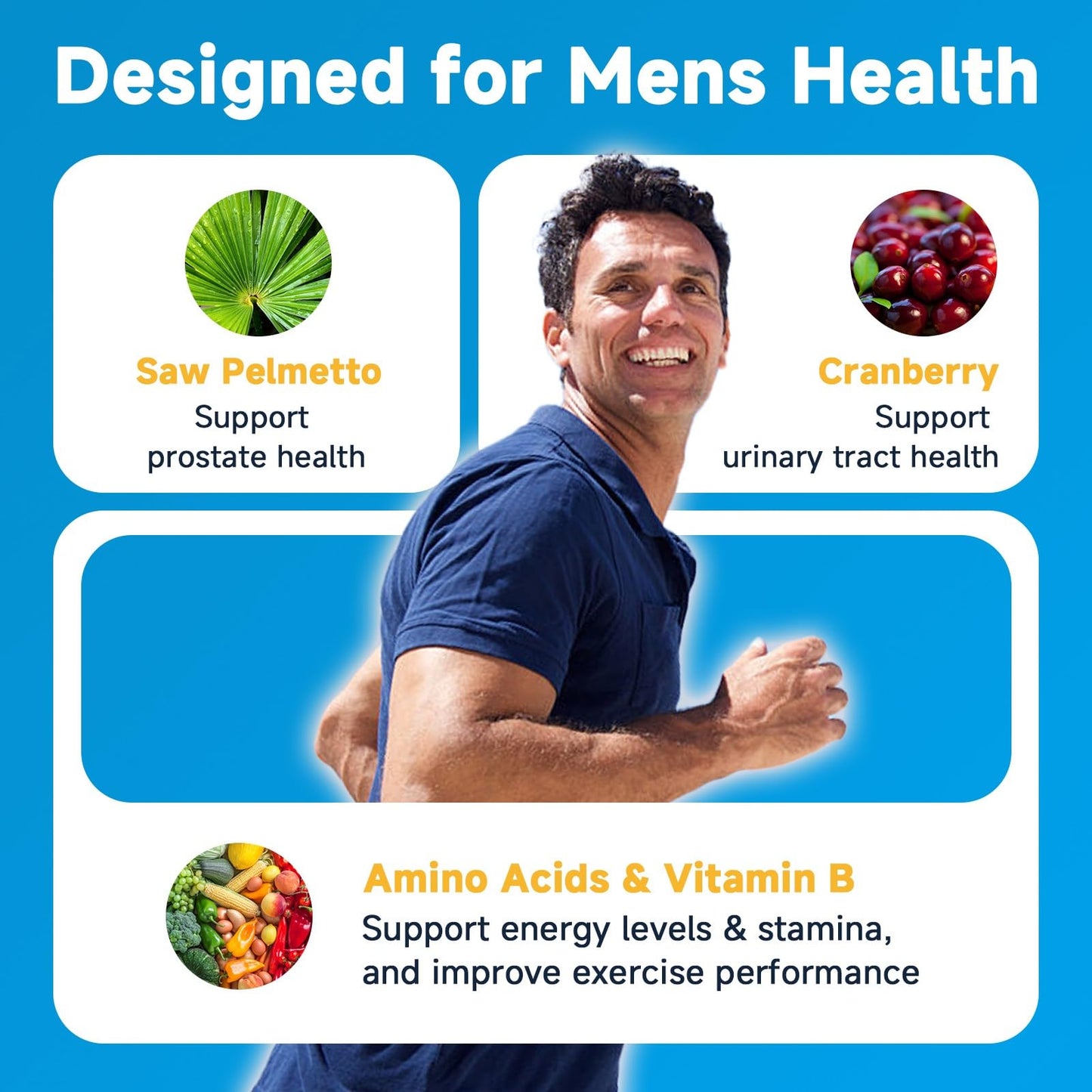 NATURE TARGET Probiotics for Men 100 Billion CFUs Digestive Health with Enzymes & Prebiotics Saw Palmetto for Prostate Health Capsules 180 Count