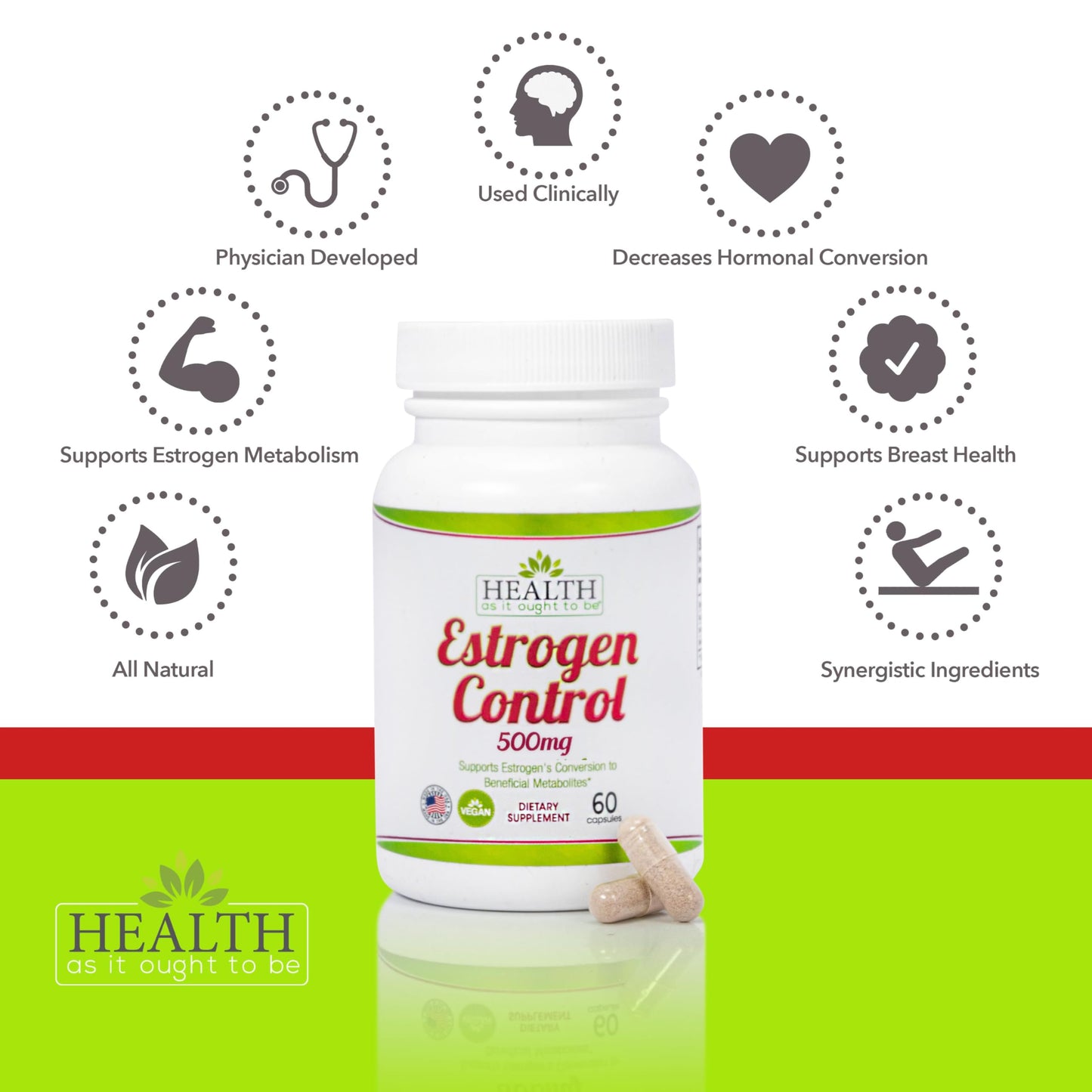 Health As It Ought To Be Estrogen Control Supplement 60 Capsules