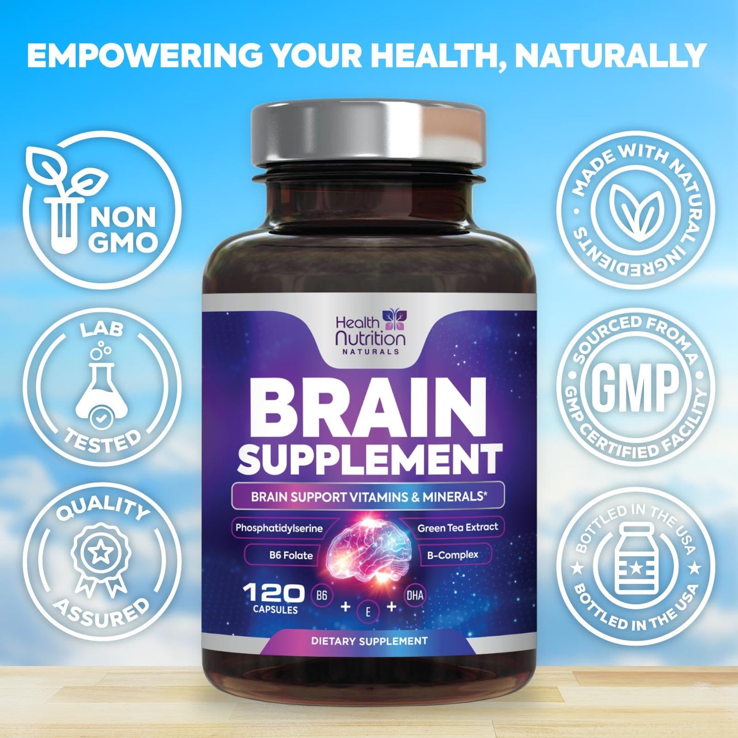 Health Nutrition Naturals Brain Memory Supplement 120 Capsules