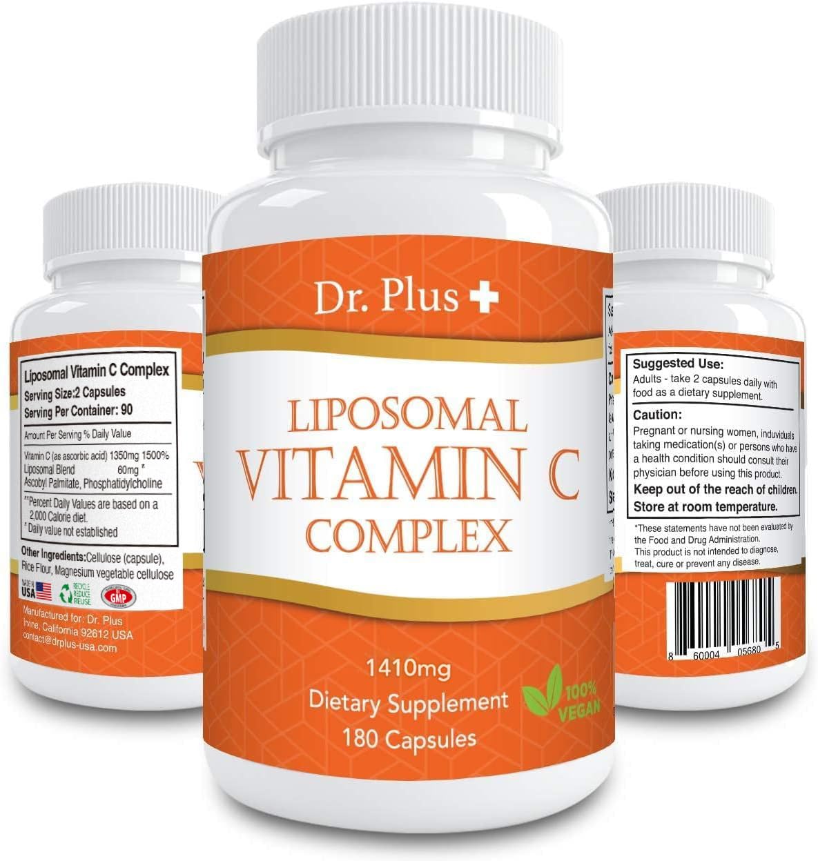 Dr.Plus + Liposomal Vitamin C Complex 1500mg Capsule, 180 Capsules