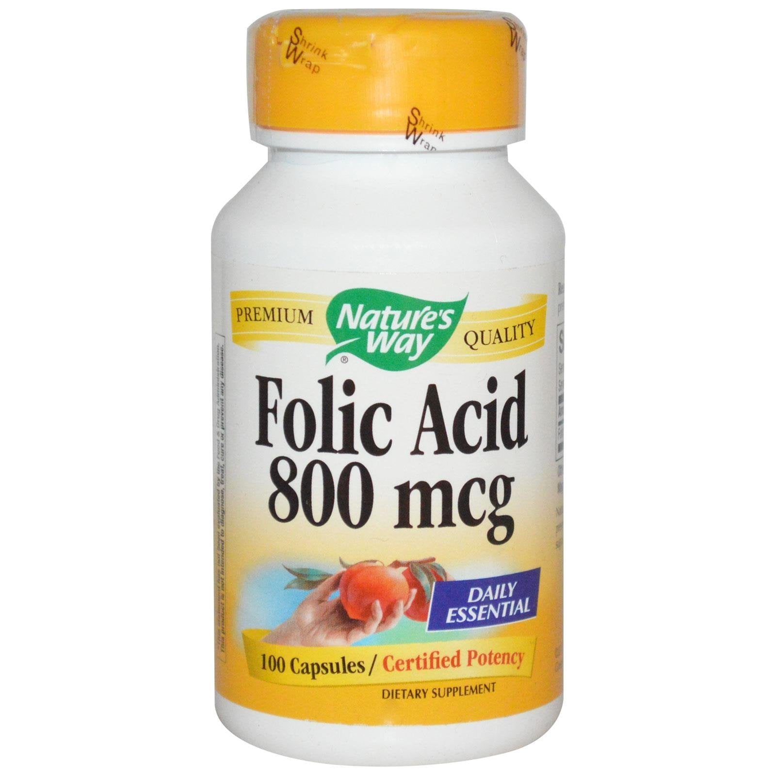Nature's Way Folic Acid 800mcg Capsules, 200 Count