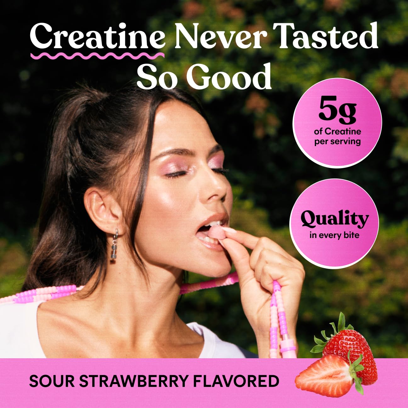 Lemme Creatine Monohydrate Gummies, Sour Strawberry, 60 Gummies