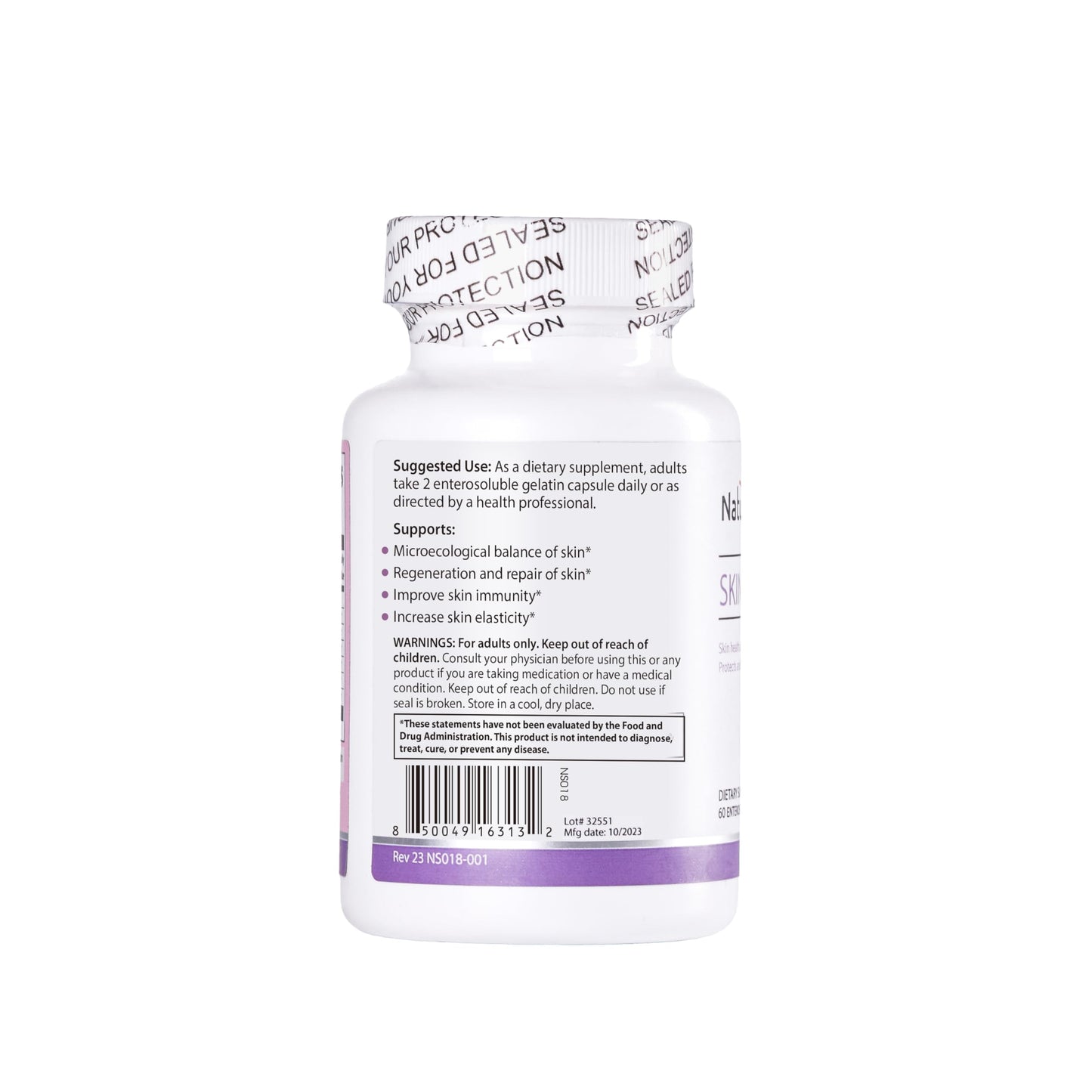 NATURESPAN Skin Probiotic 30 Billion Cultures (3 Strains) with Carotene, Astaxanthin & Lycopene Capsules, 60 Capsules