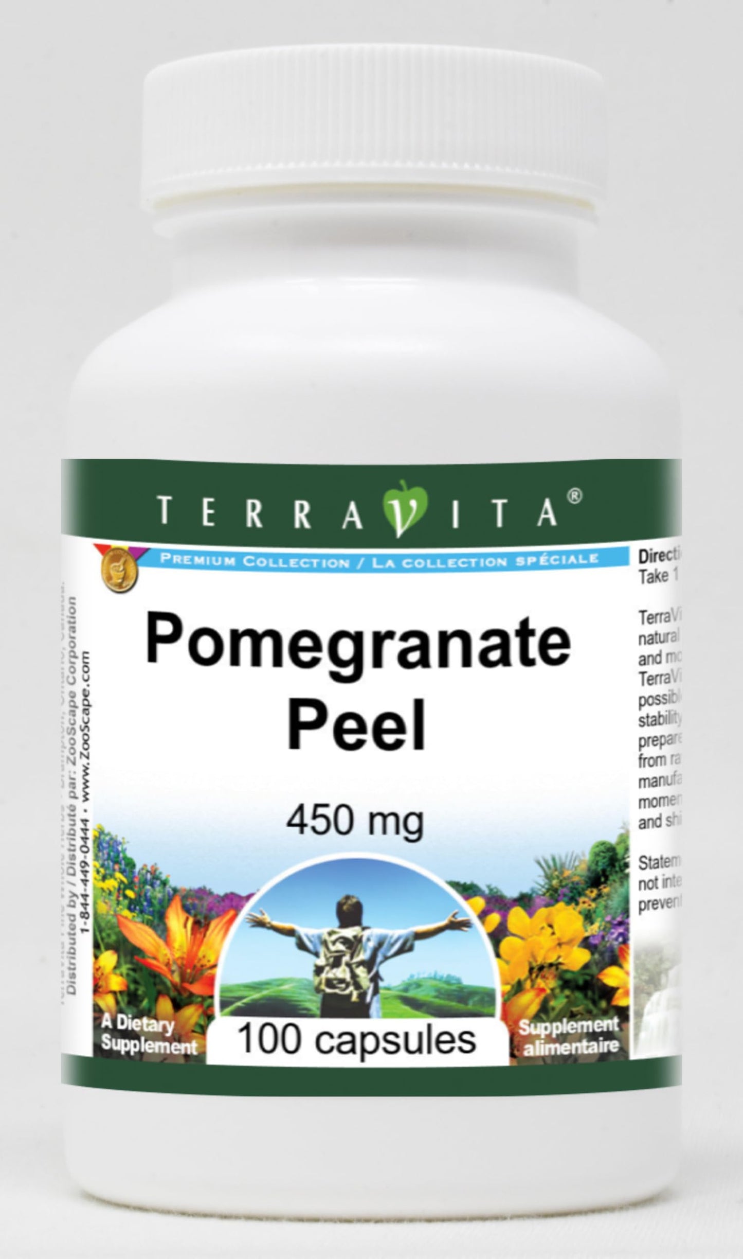 Terravita Pomegranate Peel 450 mg Capsules, 100 Count